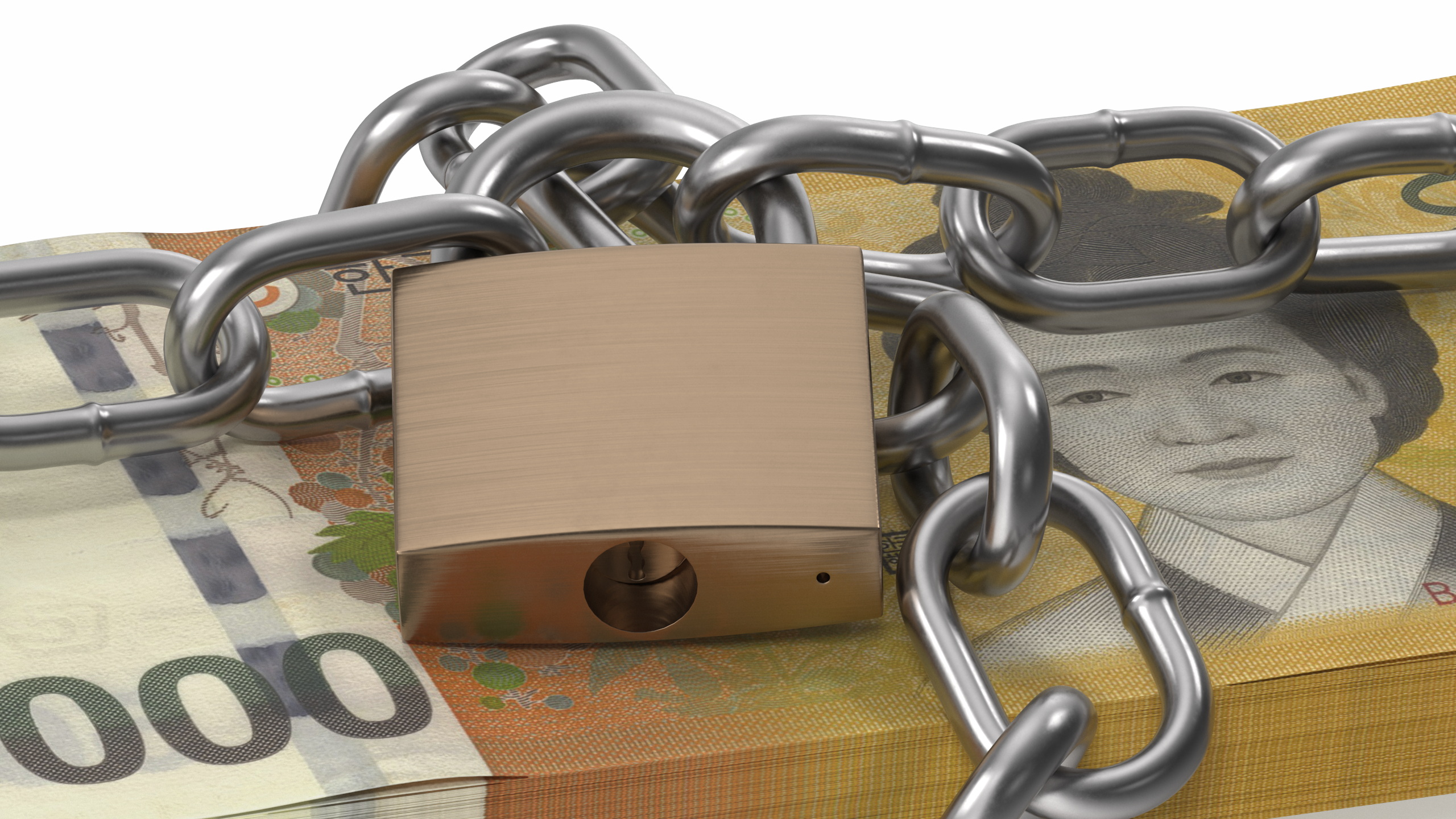 Wad of Won in Chain 3D model