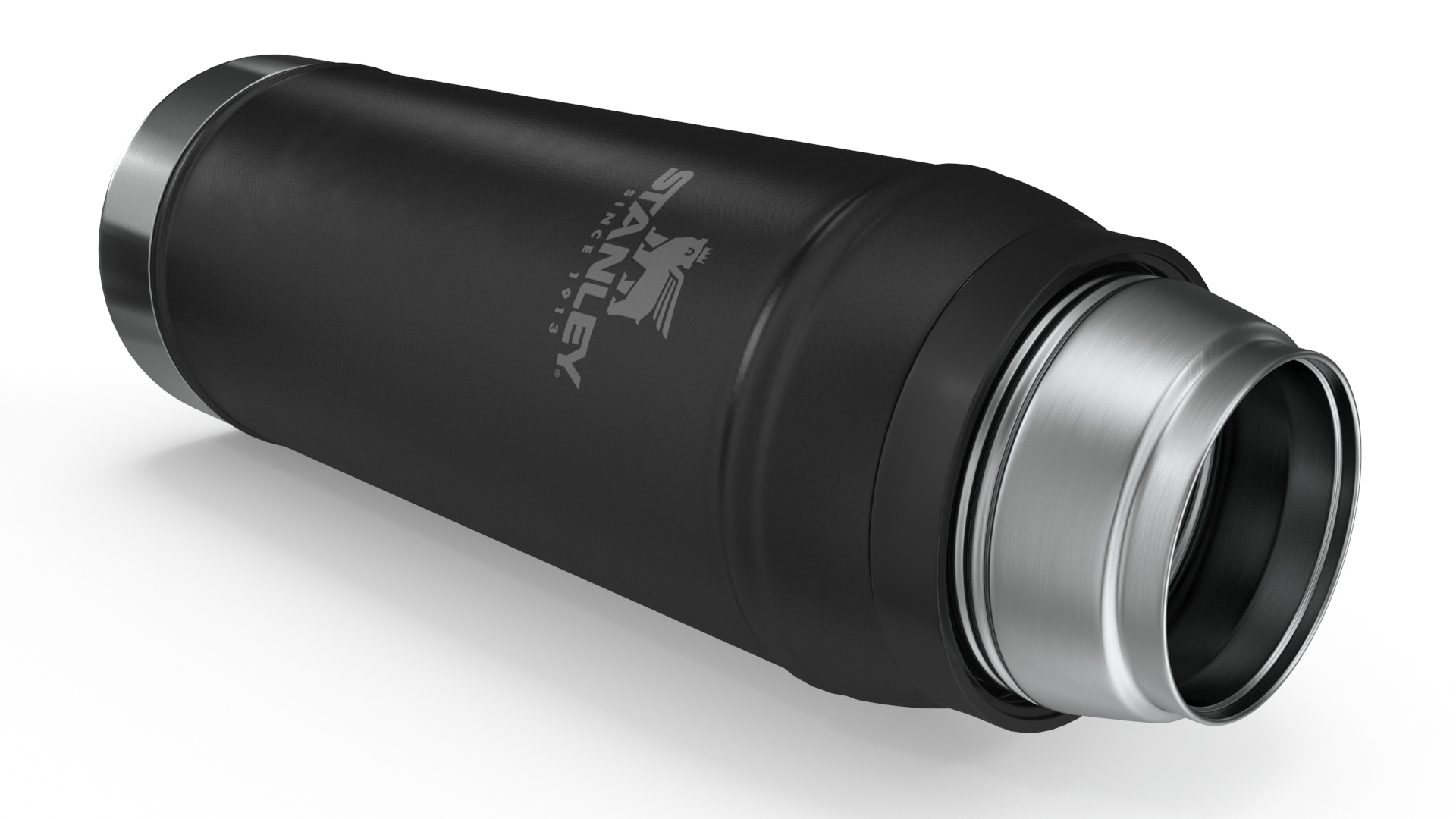 Stanley Classic Flask Black Open 3D