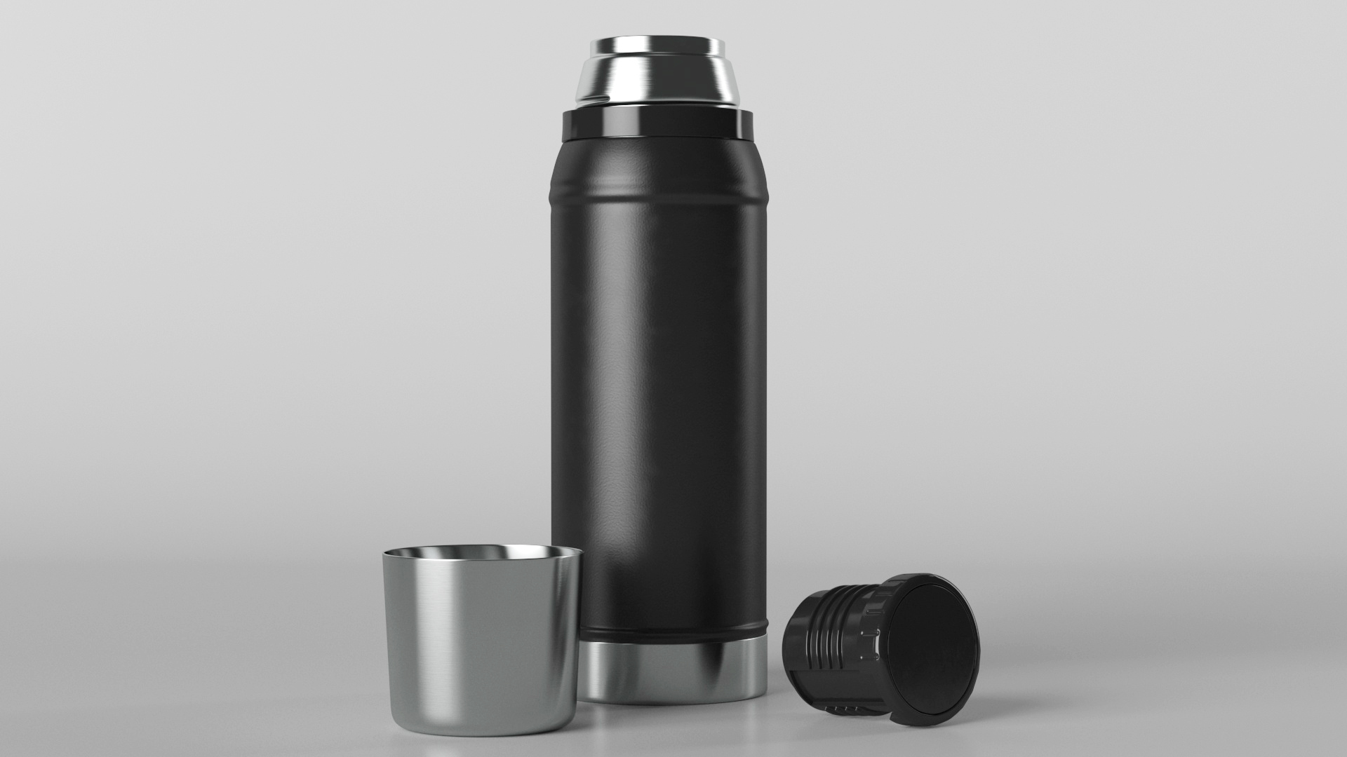 Stanley Classic Flask Black Open 3D