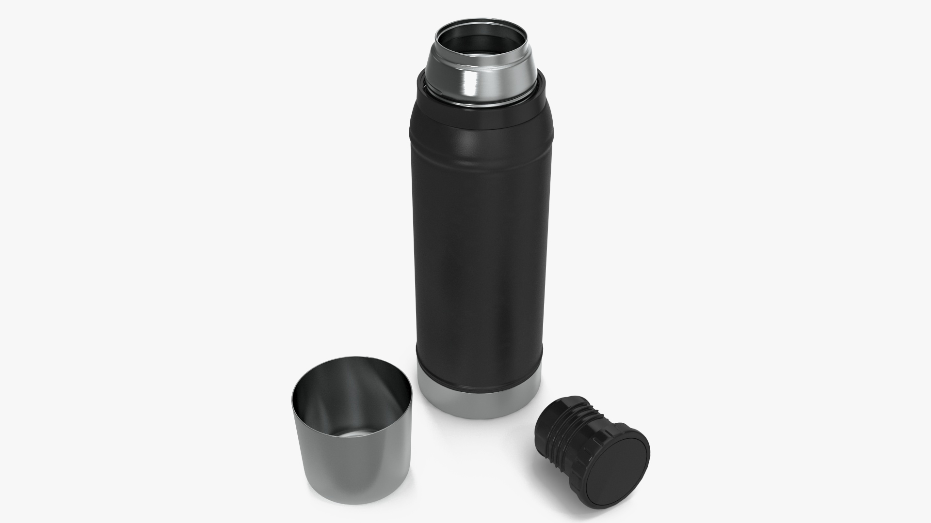 Stanley Classic Flask Black Open 3D