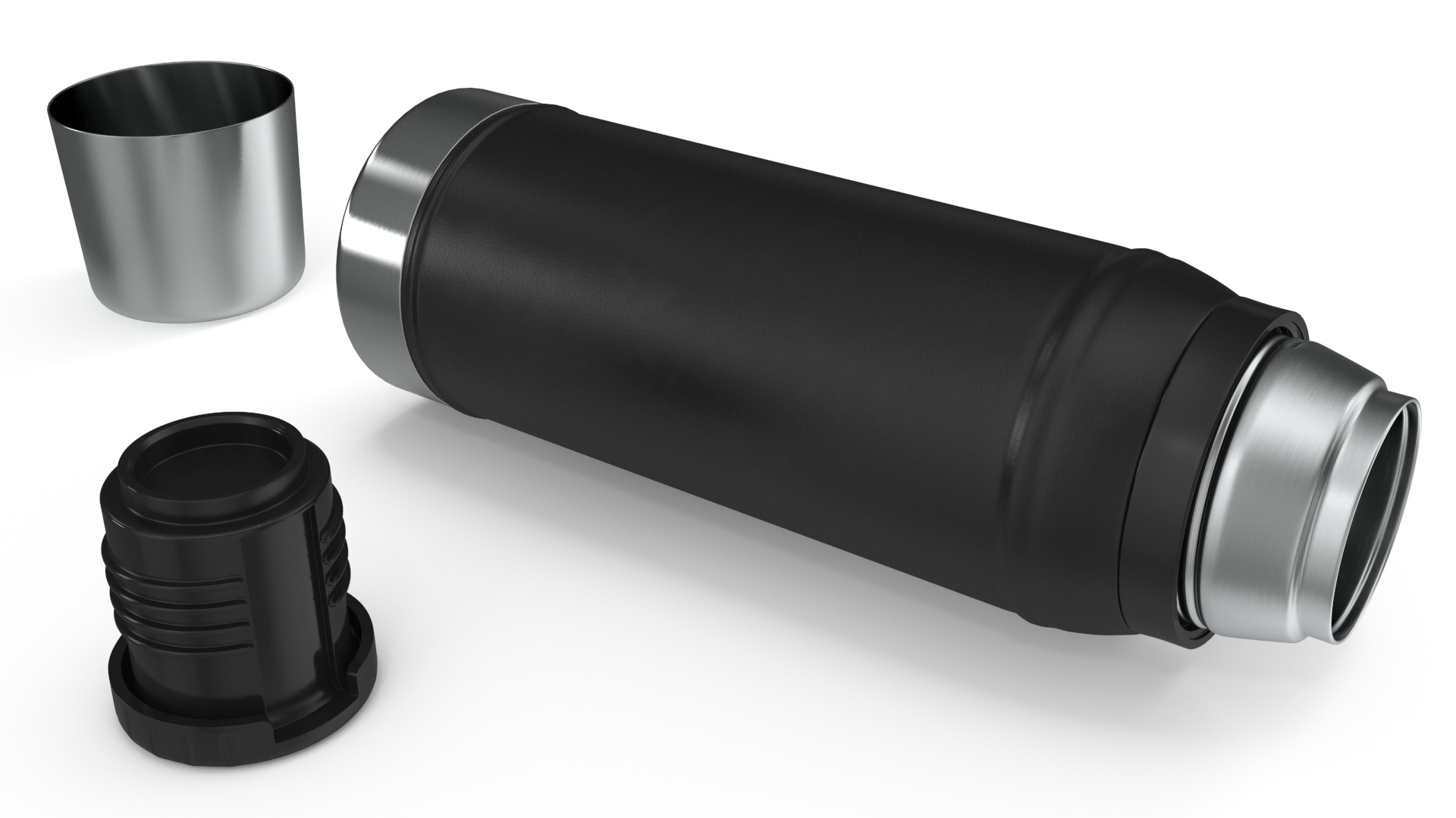 Stanley Classic Flask Black Open 3D