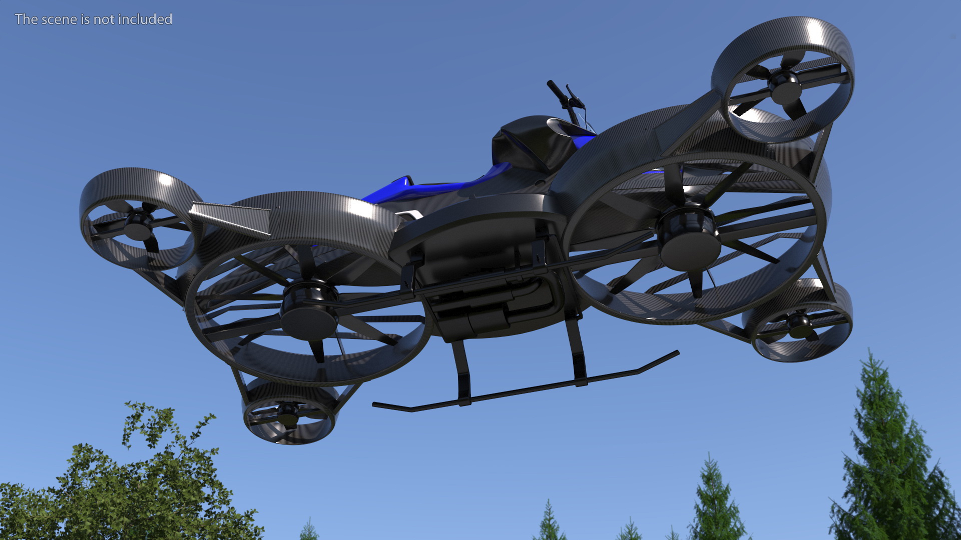 3D Blue Hoverbike XTURISMO model