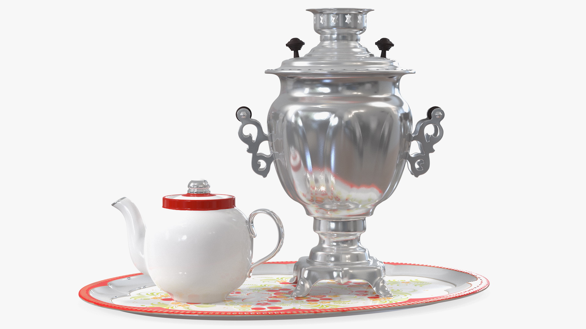 3D Vintage Electric Samovar Set model