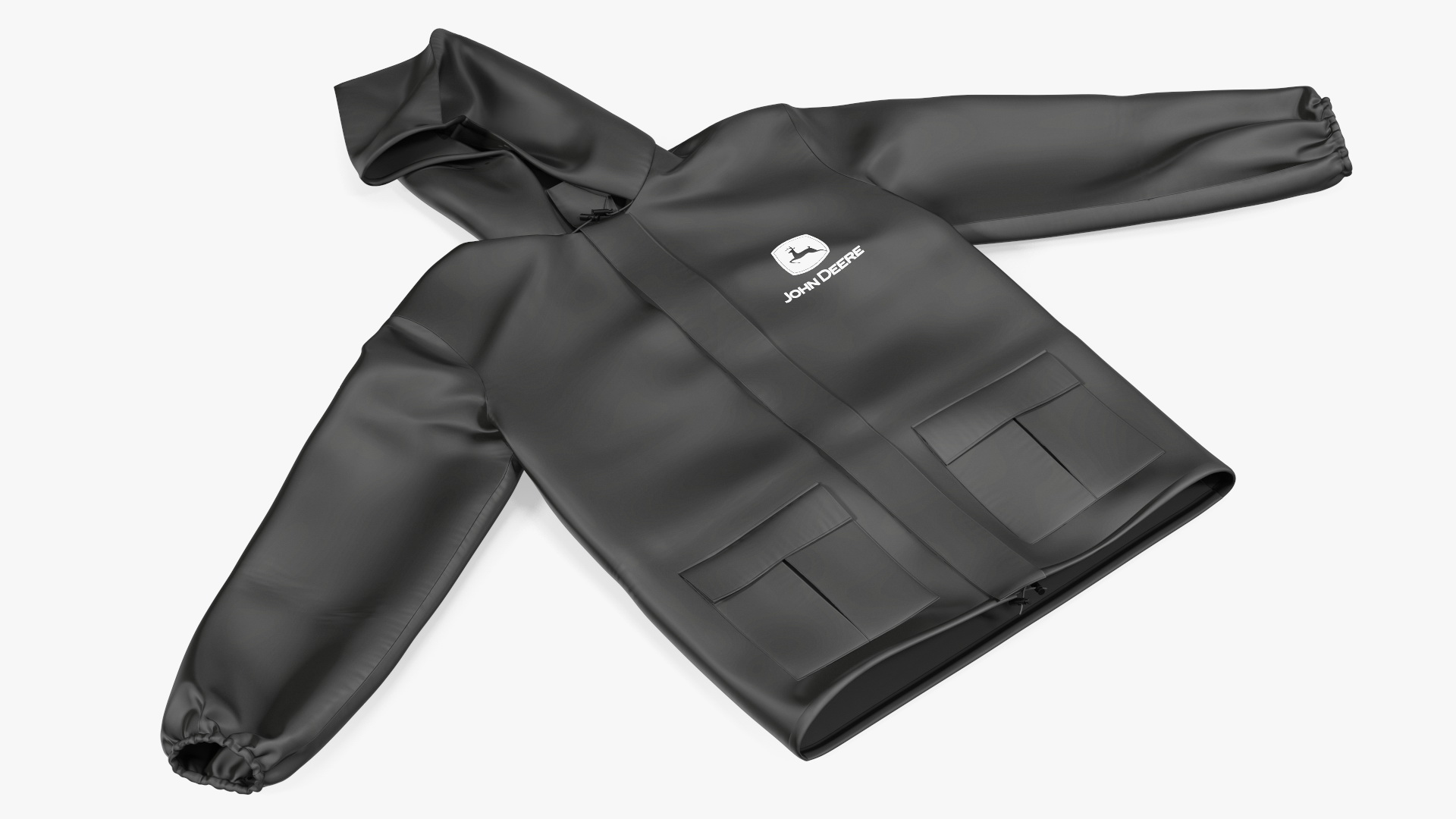 3D John Deere Black Rain Jacket model