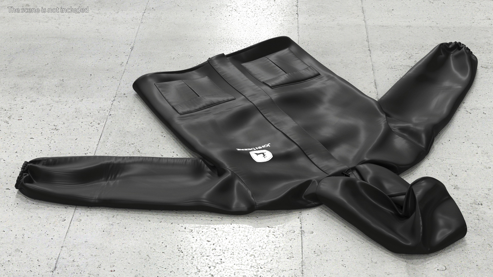 3D John Deere Black Rain Jacket model