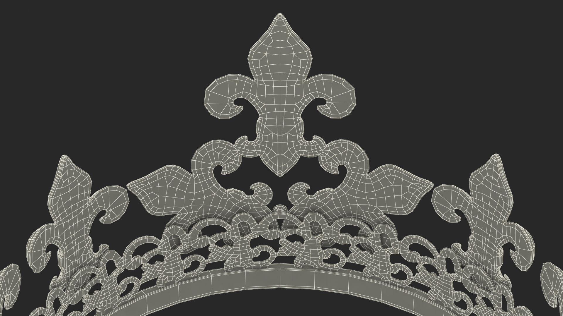 Golden King Crown with Gems 3D