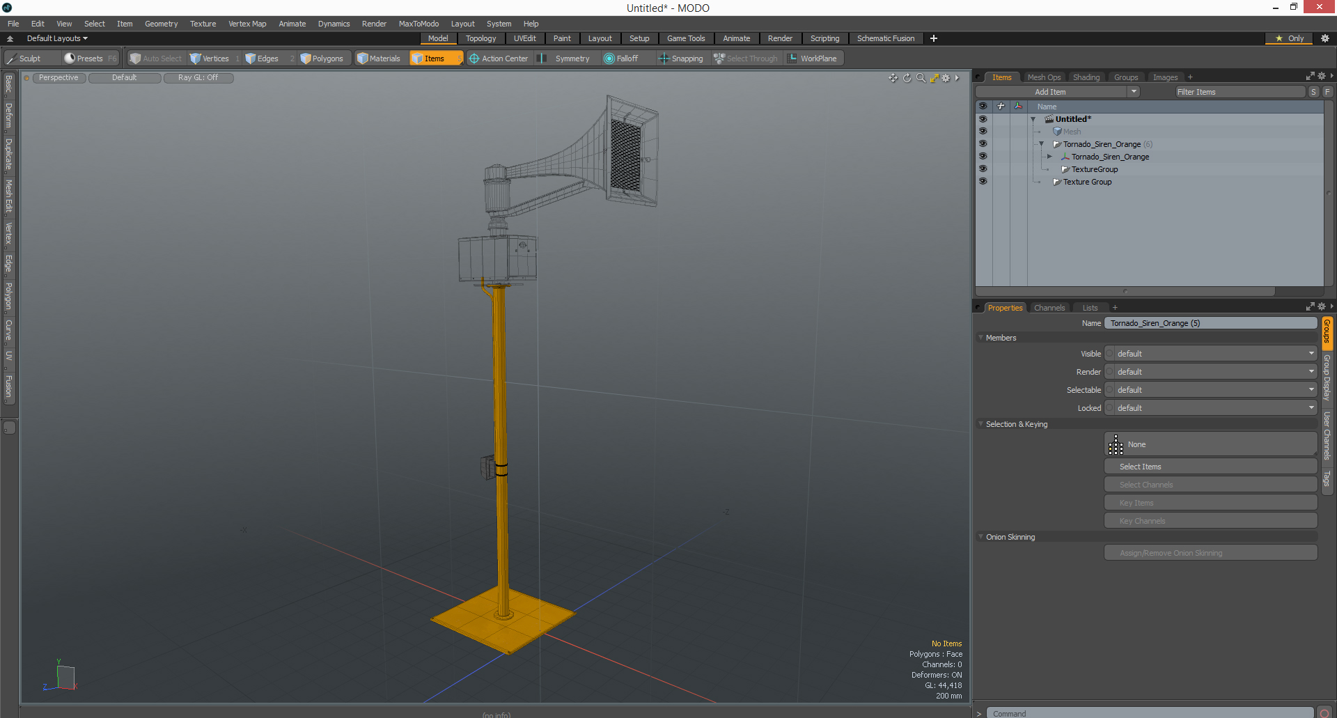 3D model Tornado Siren Orange