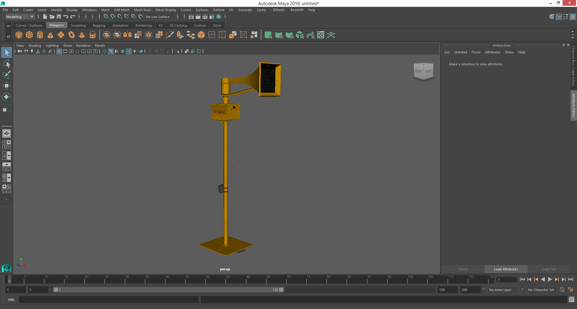 3D model Tornado Siren Orange
