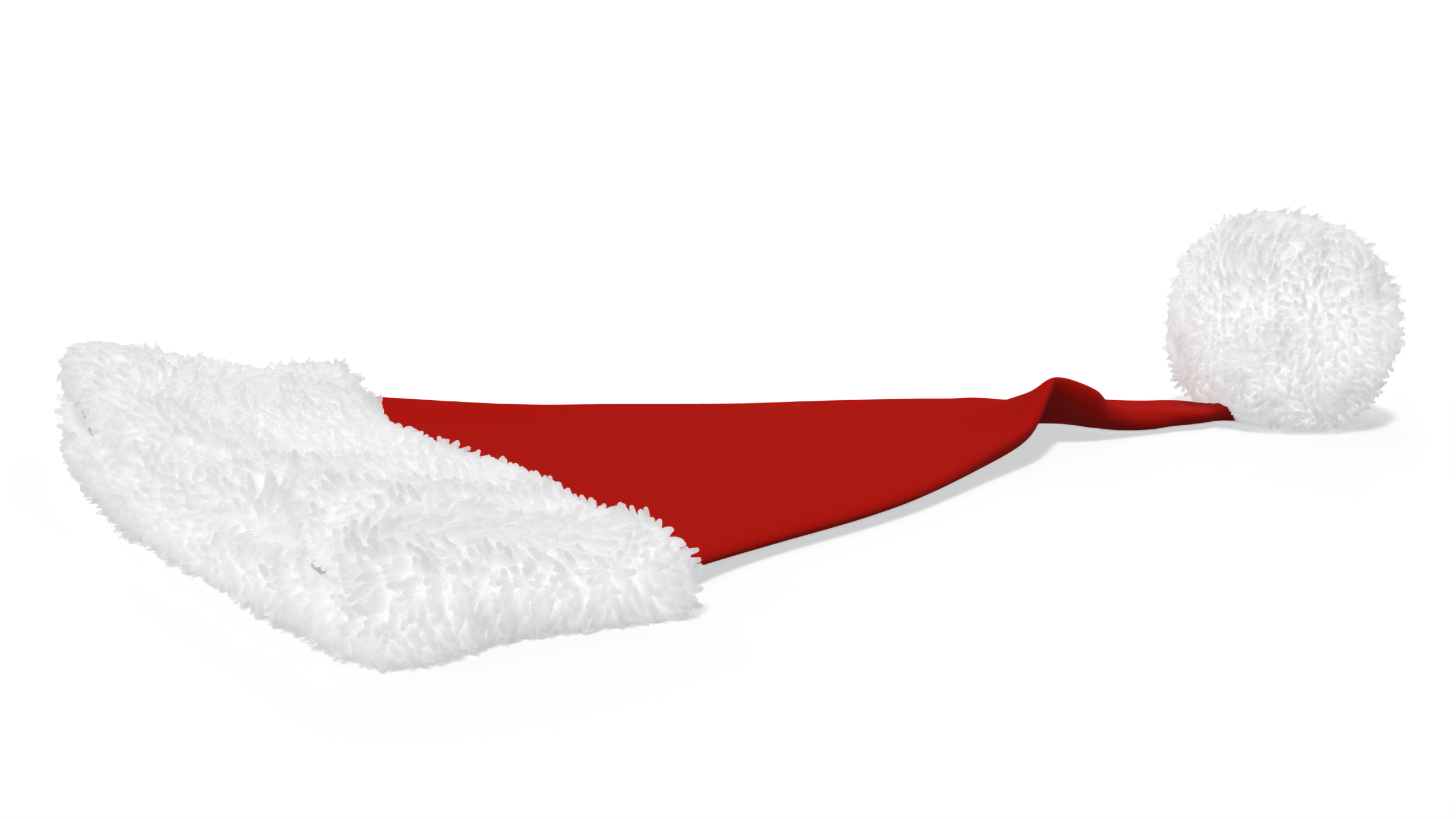 3D Santa Claus Hat Lying on Surface Fur