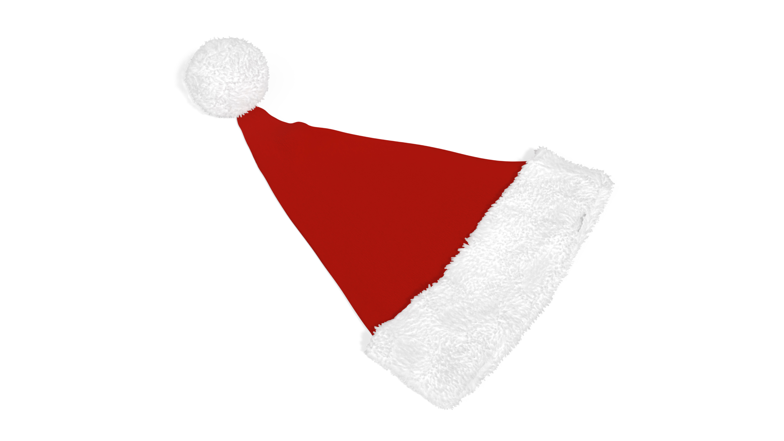 3D Santa Claus Hat Lying on Surface Fur