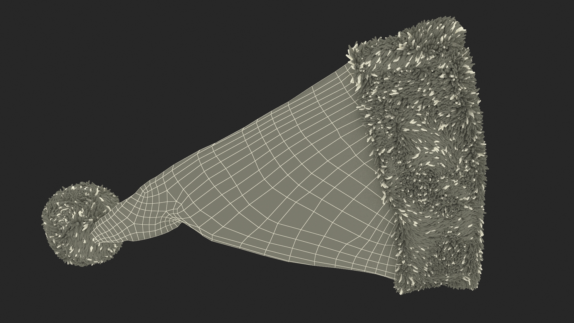 3D Santa Claus Hat Lying on Surface Fur