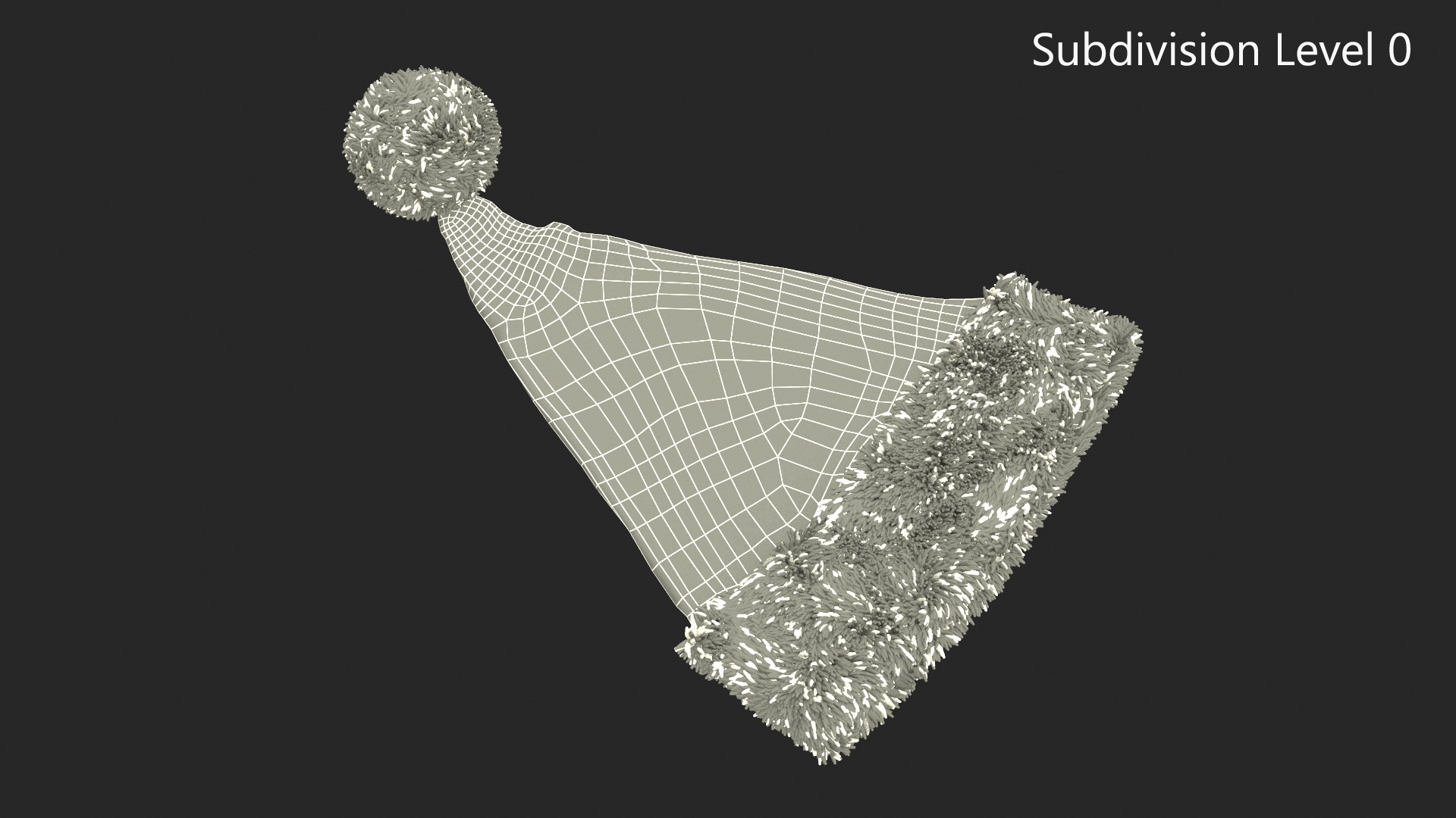 3D Santa Claus Hat Lying on Surface Fur