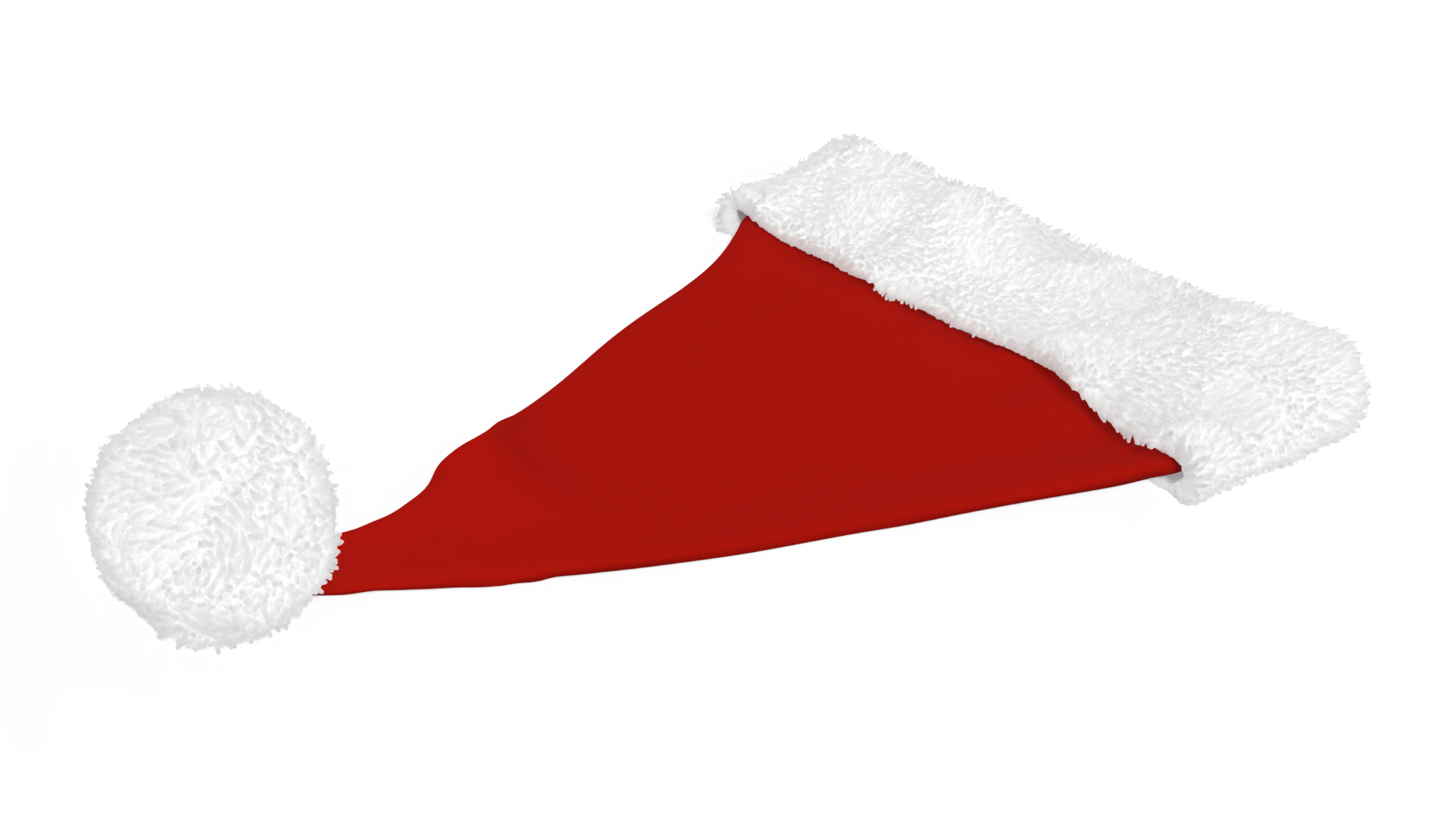 3D Santa Claus Hat Lying on Surface Fur