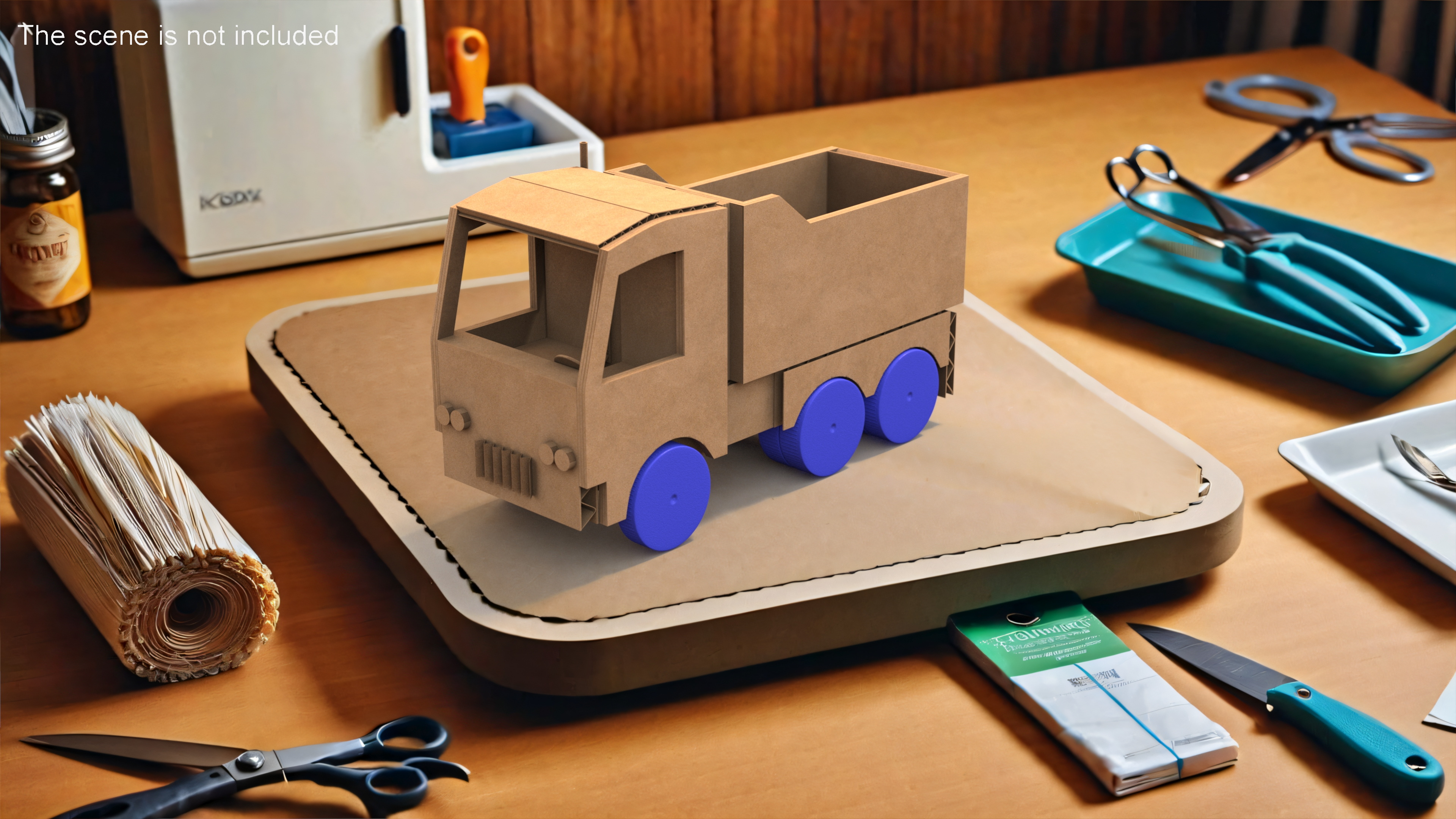 Cardboard Toy Dump Truck 3D model