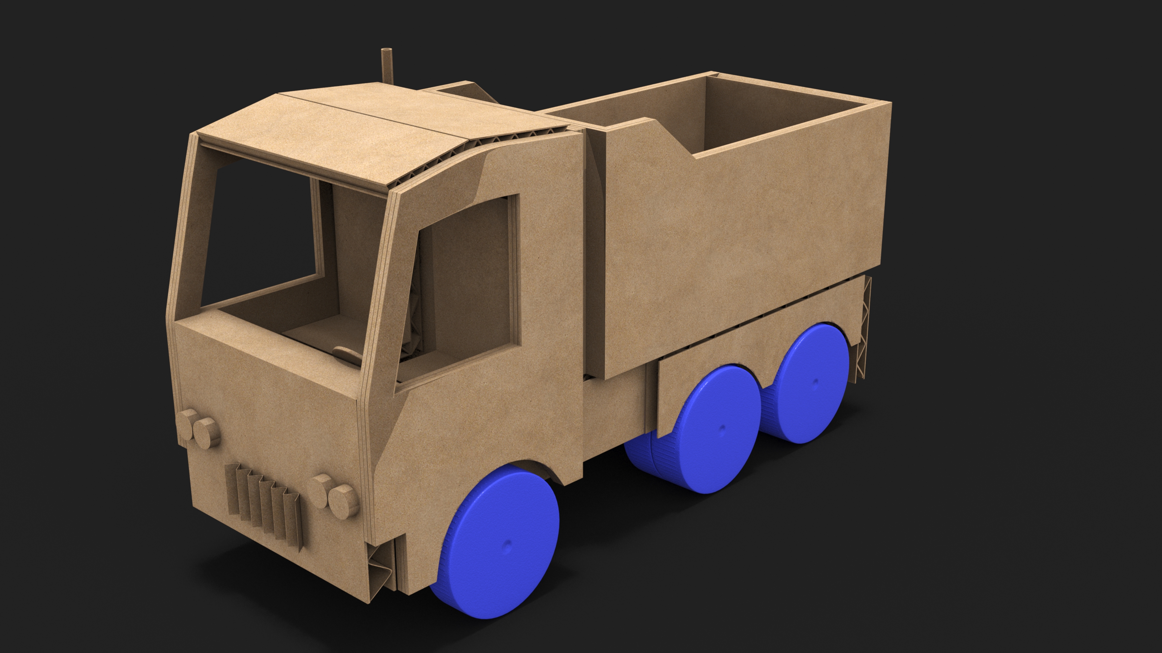 Cardboard Toy Dump Truck 3D model