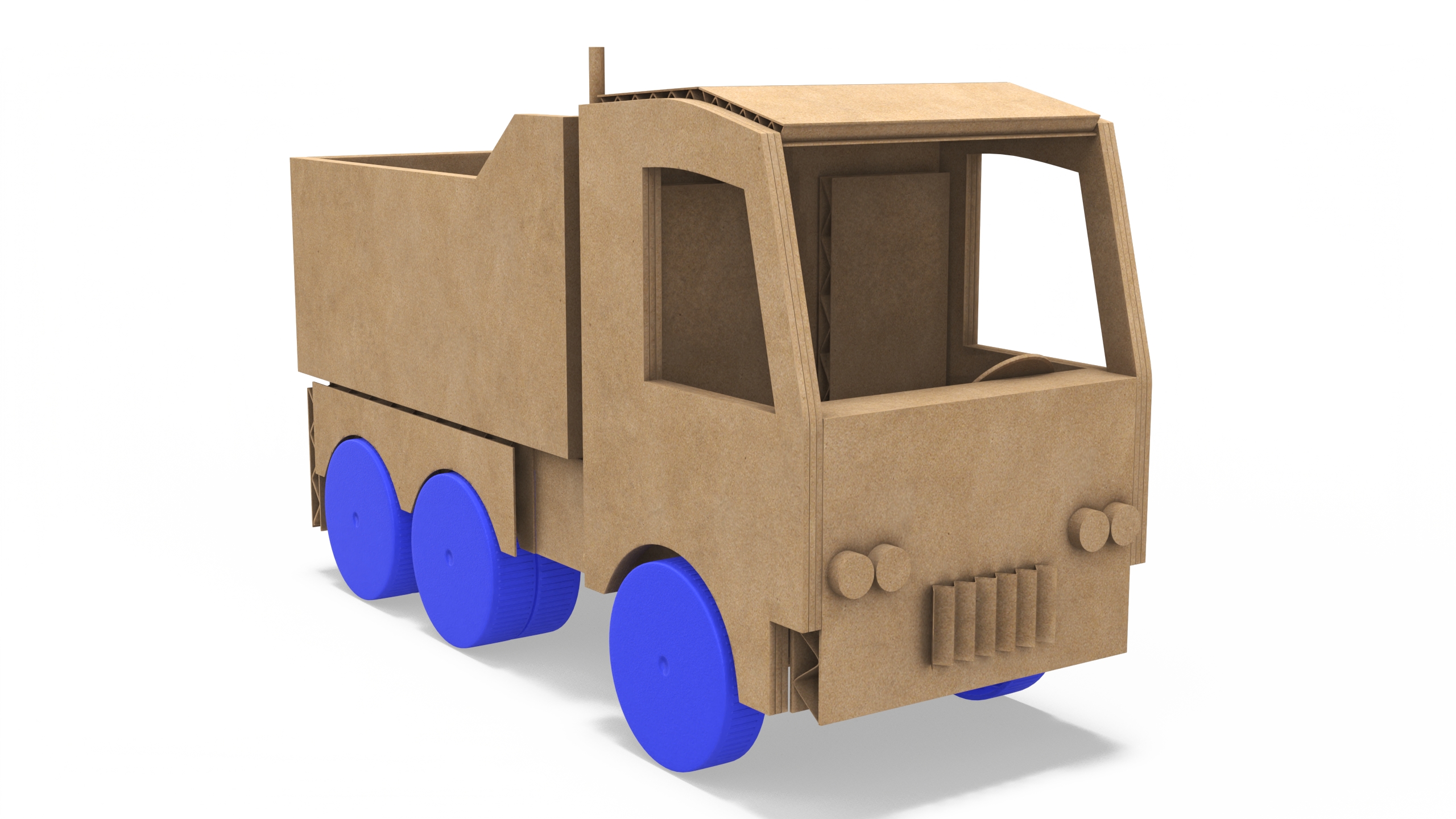 Cardboard Toy Dump Truck 3D model