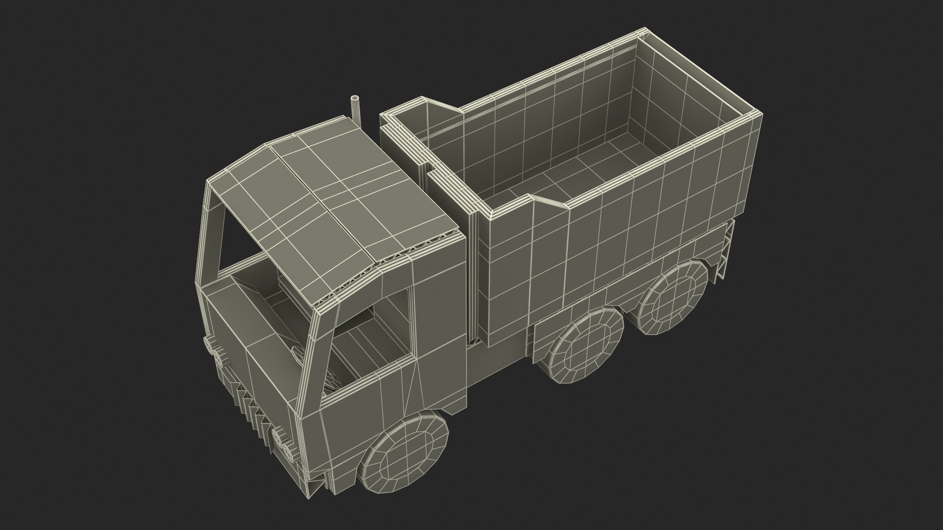 Cardboard Toy Dump Truck 3D model