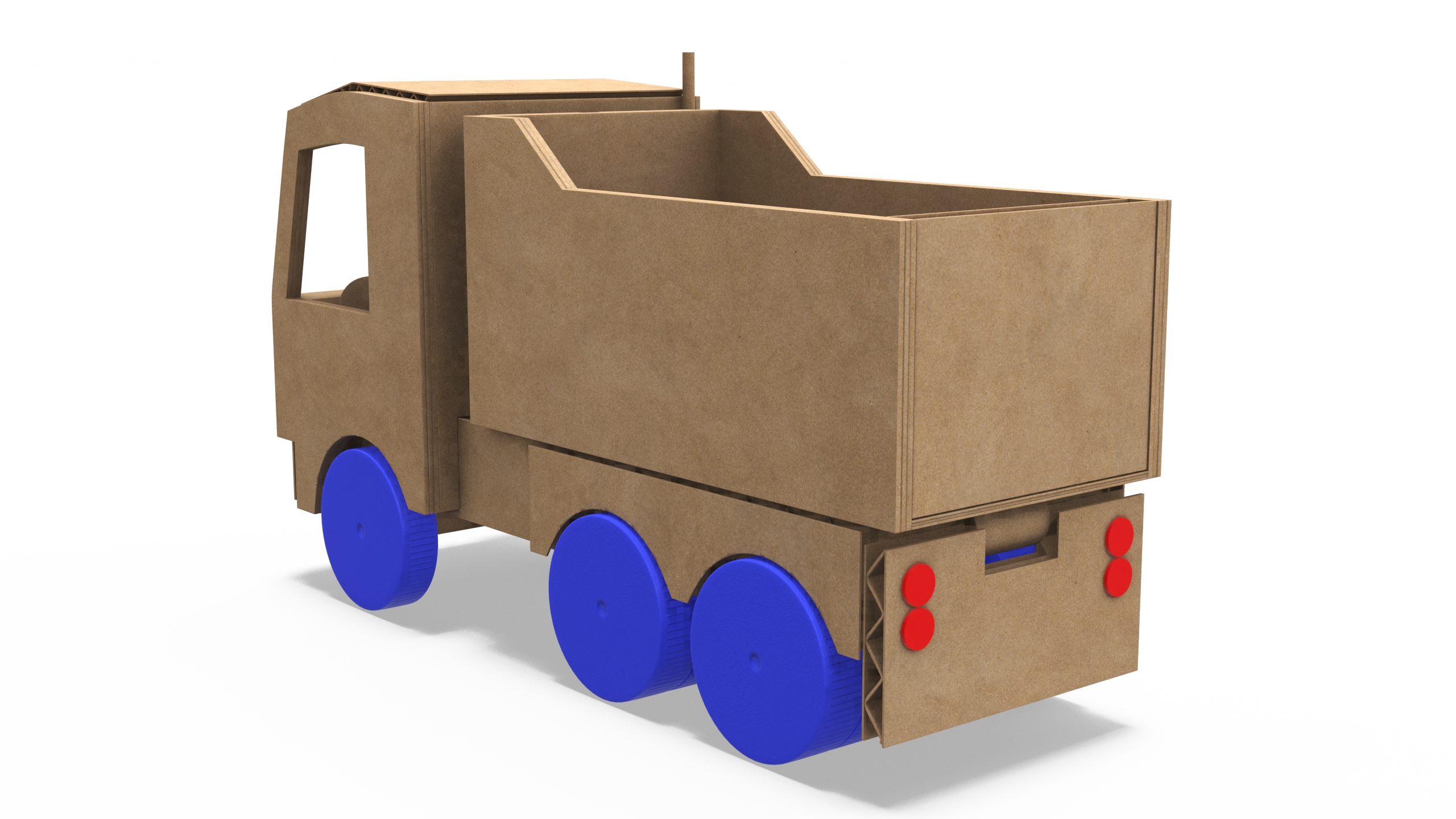 Cardboard Toy Dump Truck 3D model