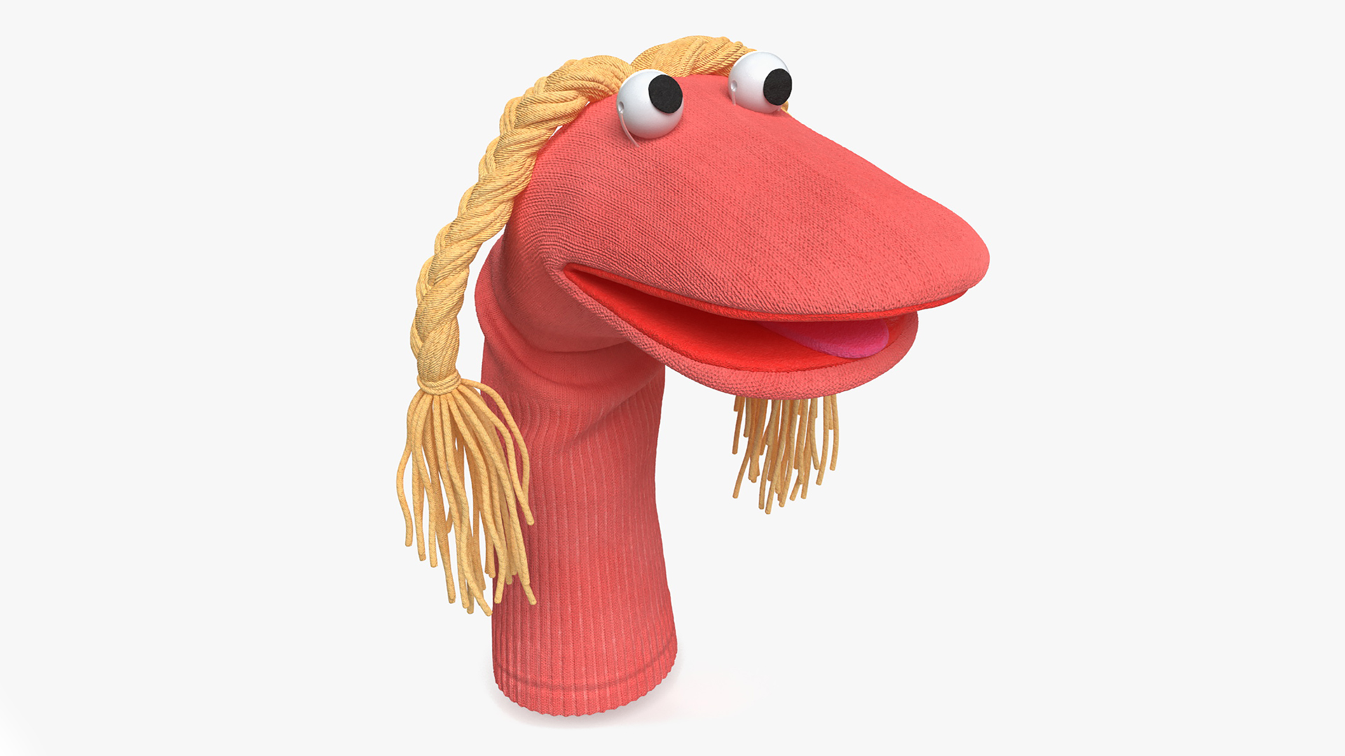 Sock Puppet Girl Pink Rigged for Cinema 4D 3D