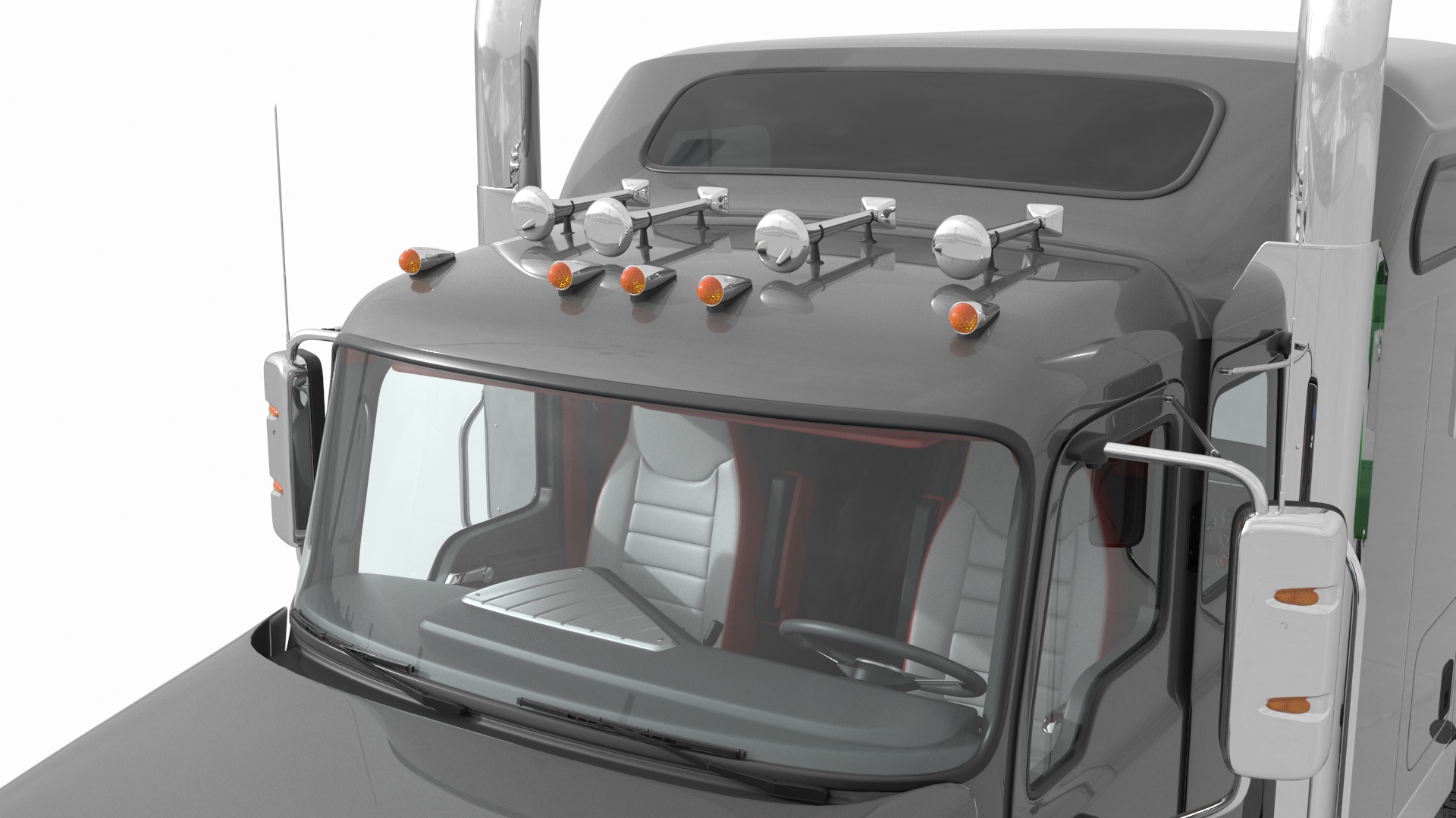 3D Freight Truck with Container Trailer