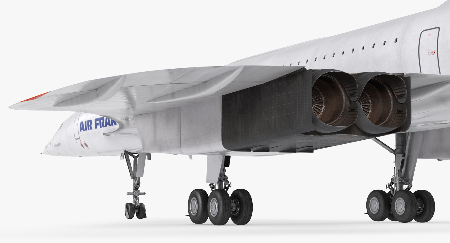 3D Concorde supersonic Passenger Jet Airliner Air France model