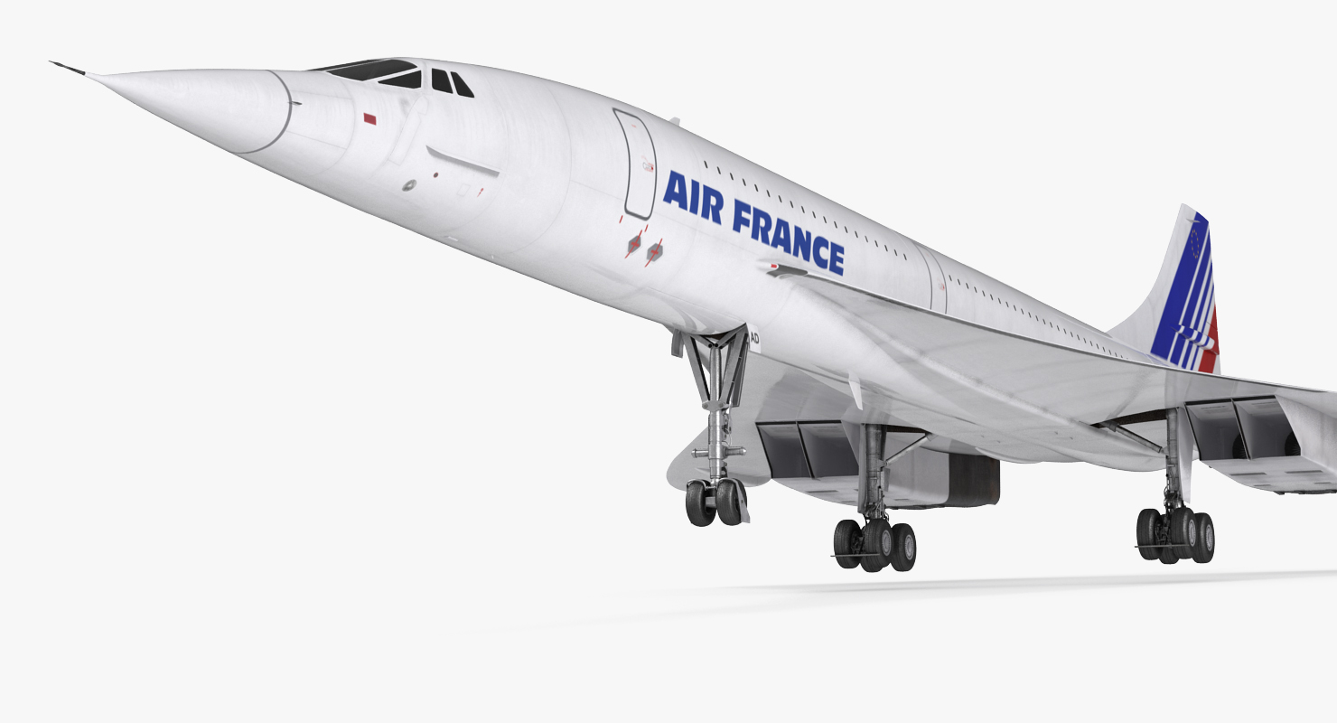 3D Concorde supersonic Passenger Jet Airliner Air France model