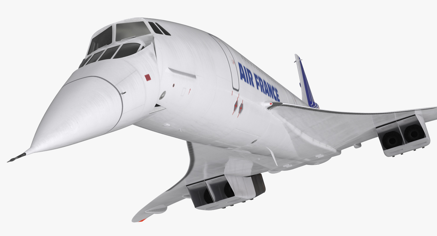 3D Concorde supersonic Passenger Jet Airliner Air France model