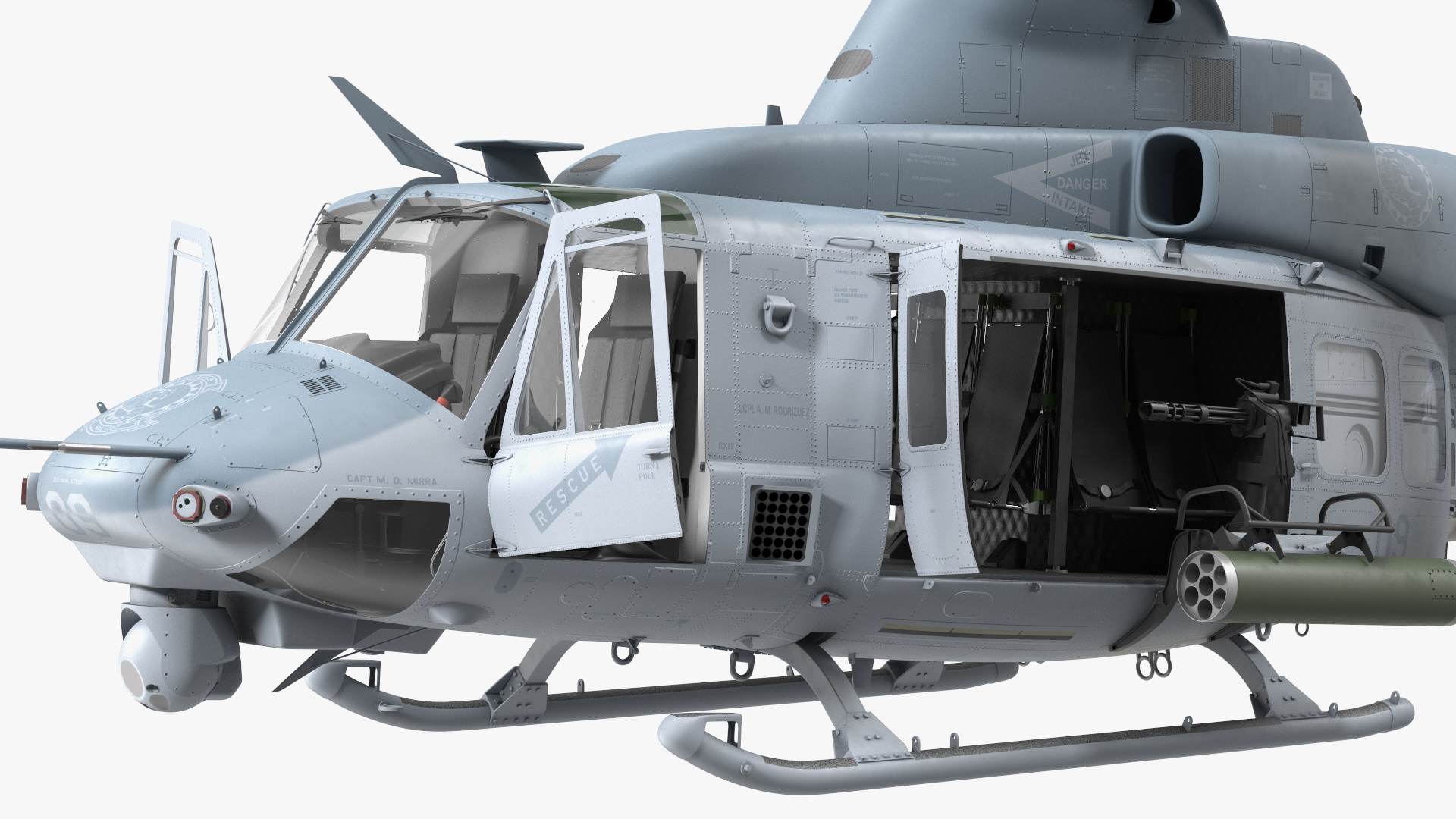 3D Bell UH1Y Venom Helicopter Rigged model