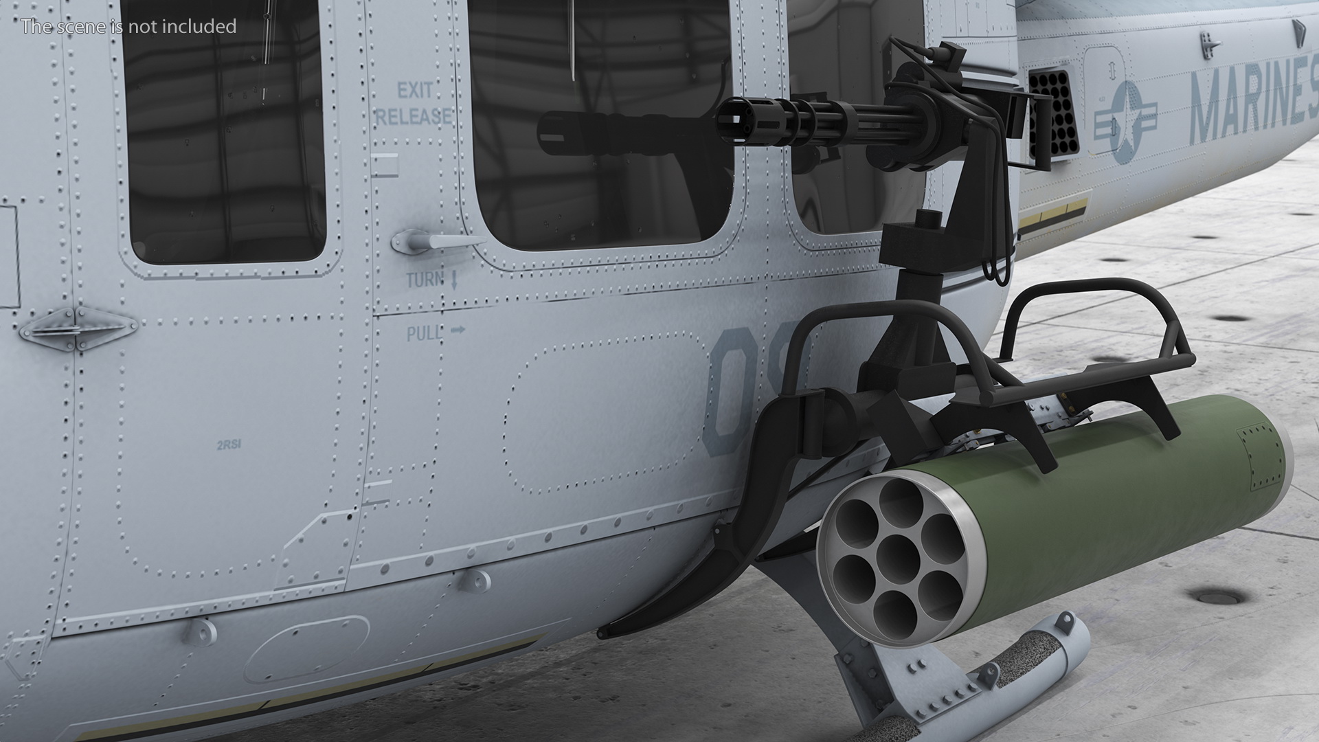 3D Bell UH1Y Venom Helicopter Rigged model