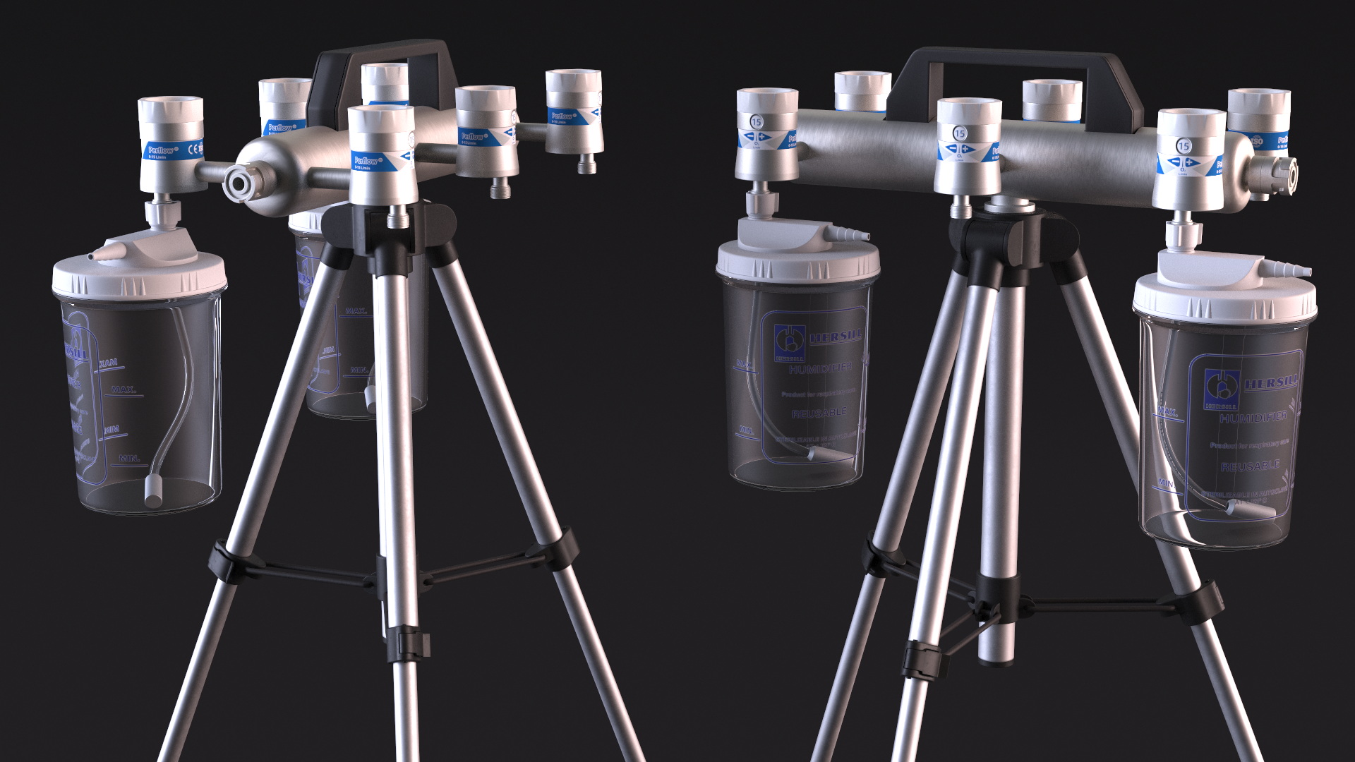 Oxygen Portable System for 6 Patients 3D