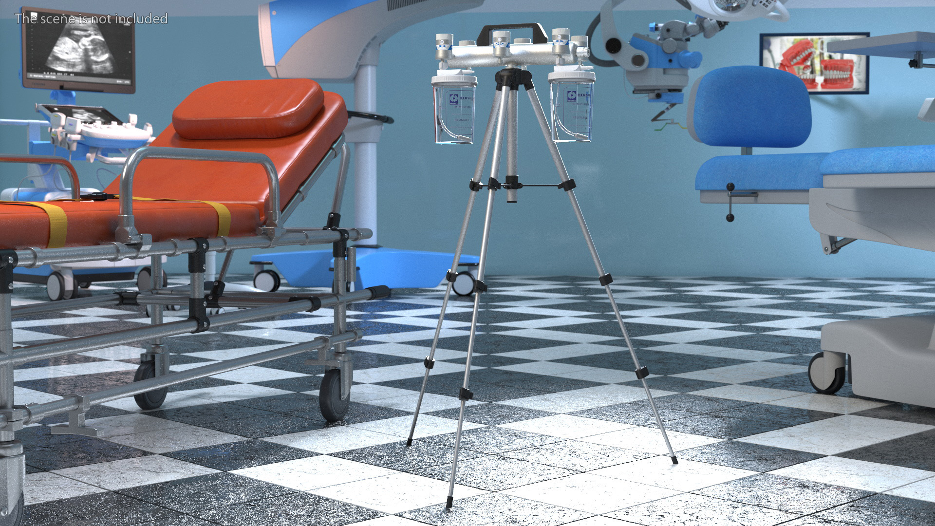 Oxygen Portable System for 6 Patients 3D