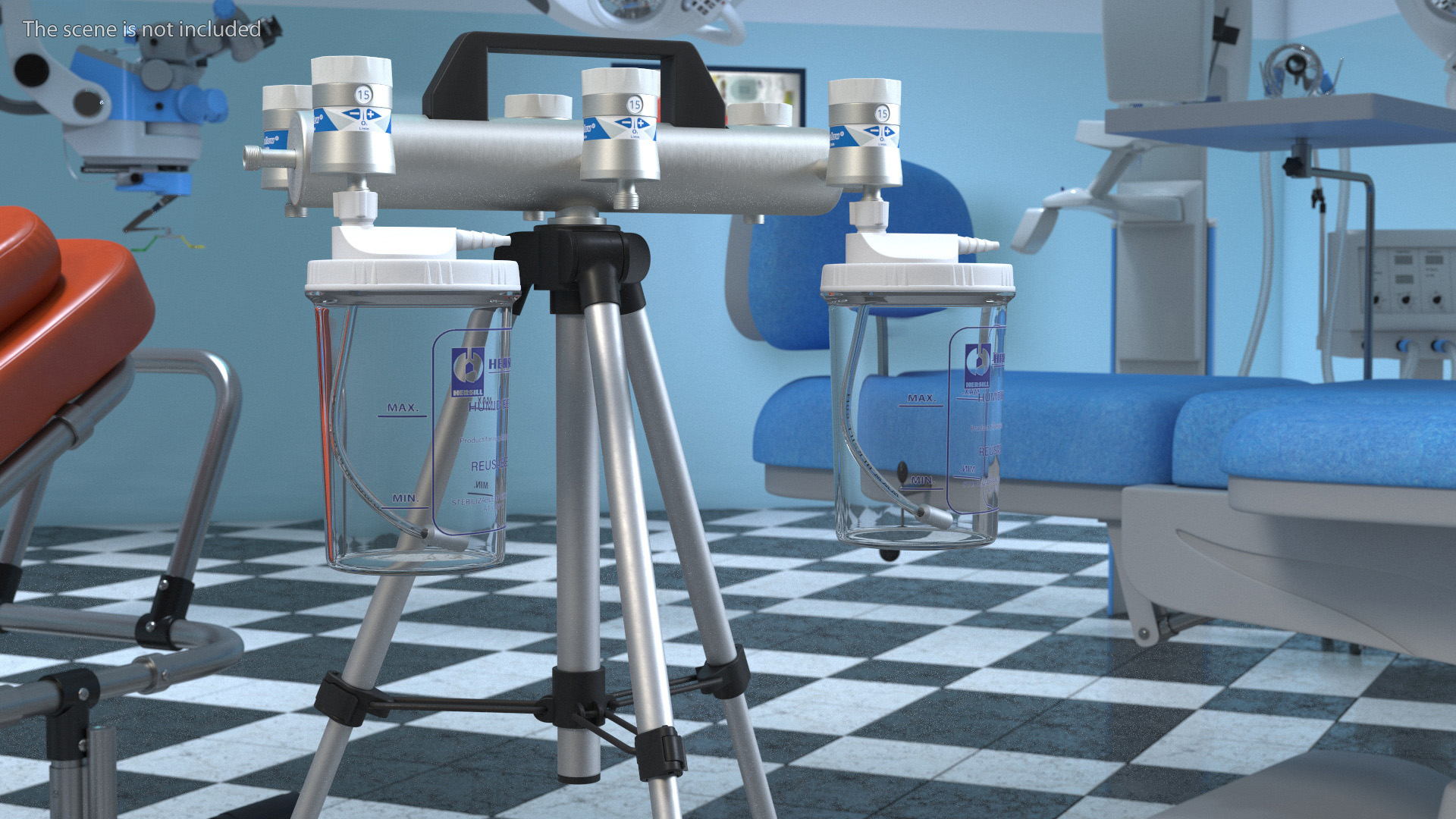 Oxygen Portable System for 6 Patients 3D