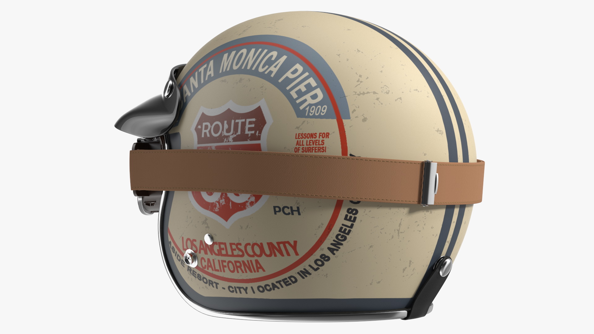 3D Torc Route 66 Helmet with Goggles model