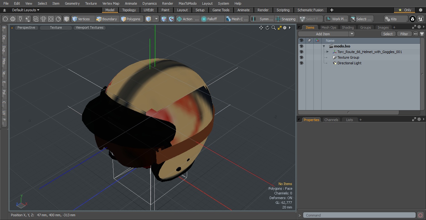 3D Torc Route 66 Helmet with Goggles model