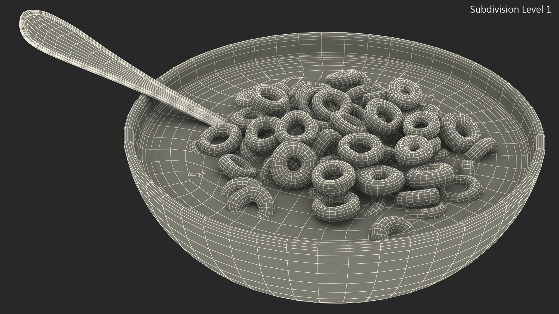 3D model Chocolate Rings Breakfast with Milk