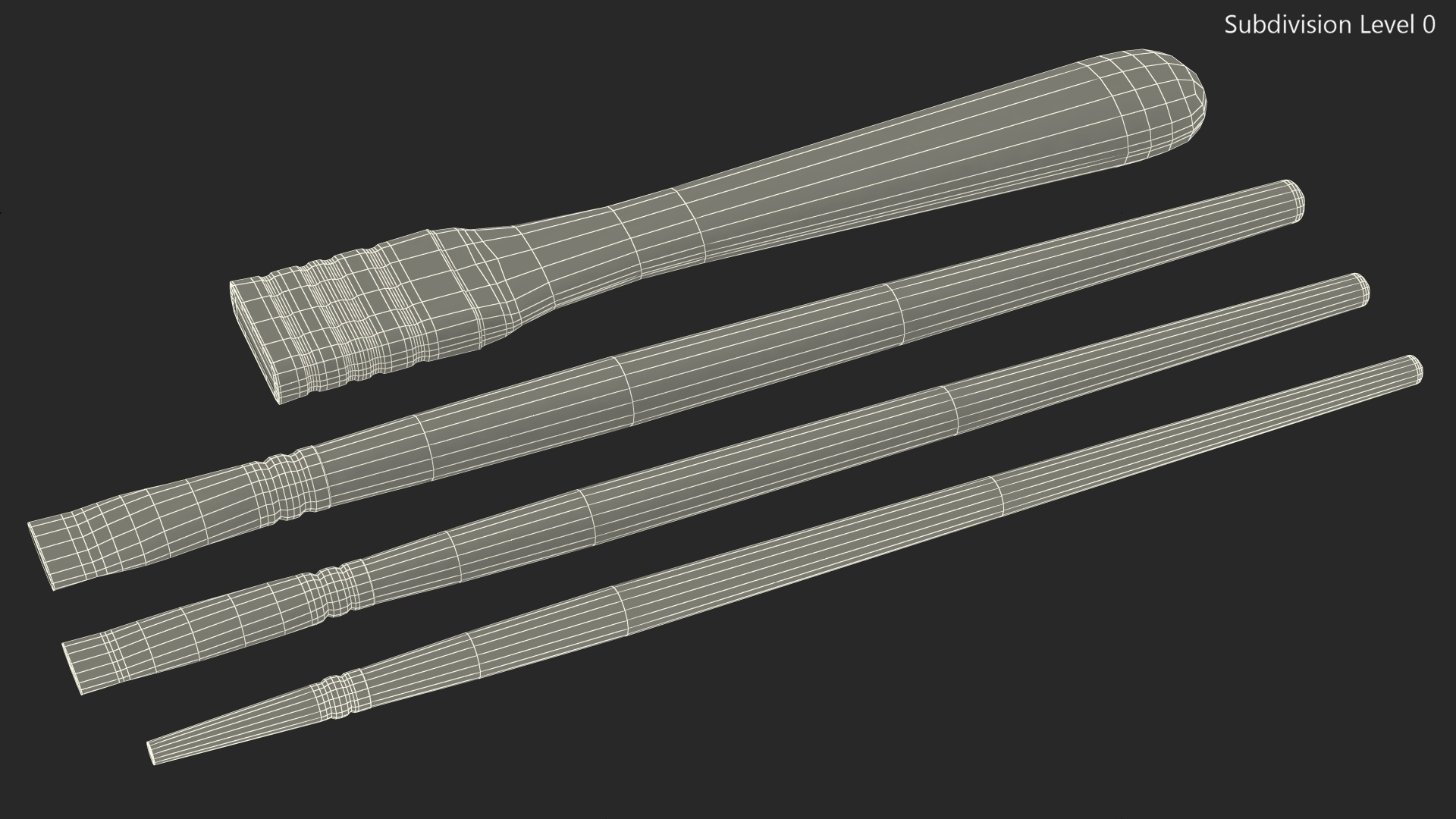3D Painting Brushes Four Types Fur