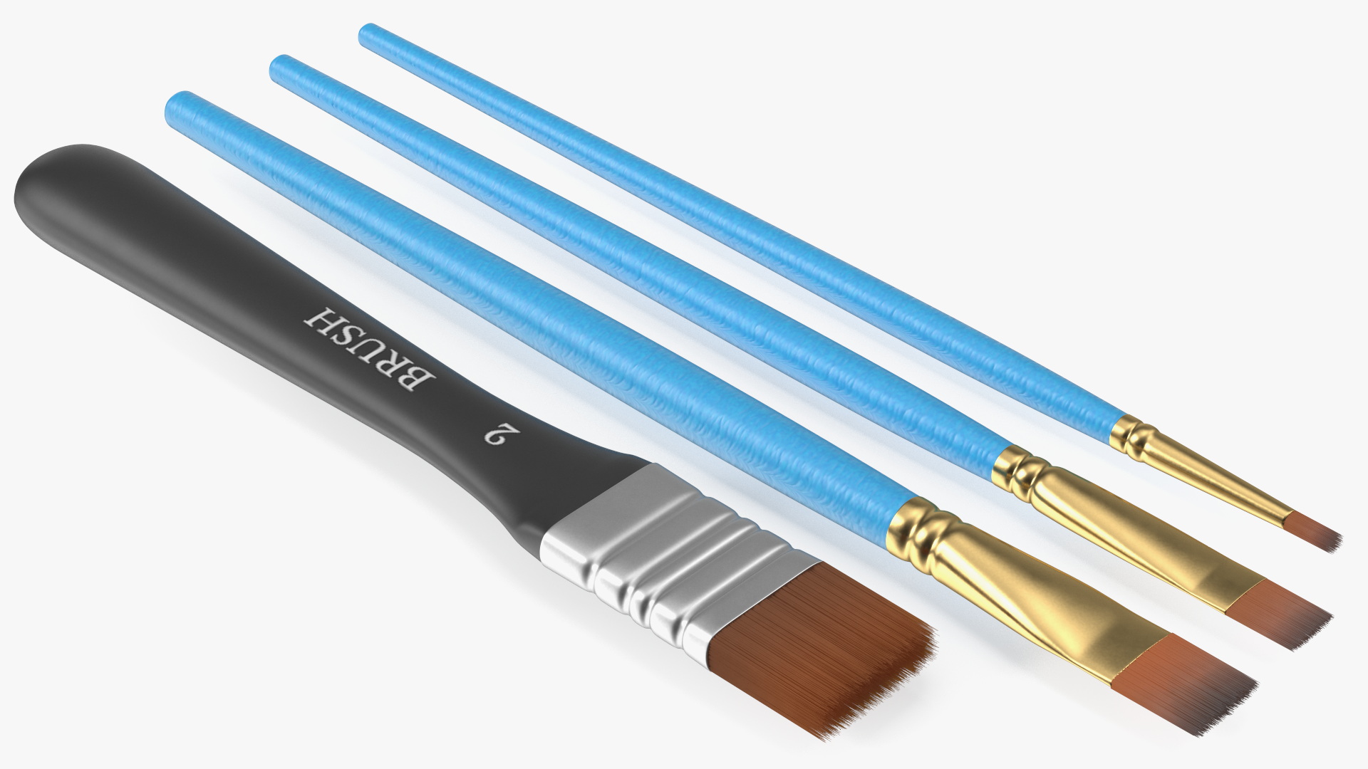 3D Painting Brushes Four Types Fur