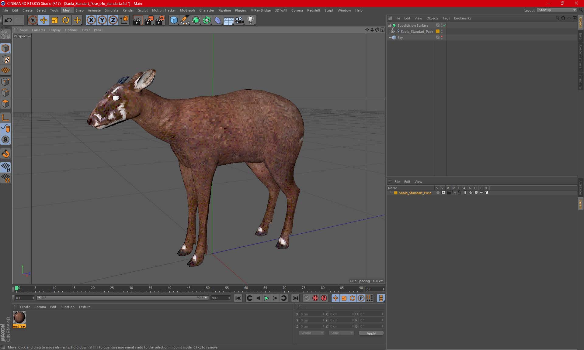 Saola Standart Pose 3D model