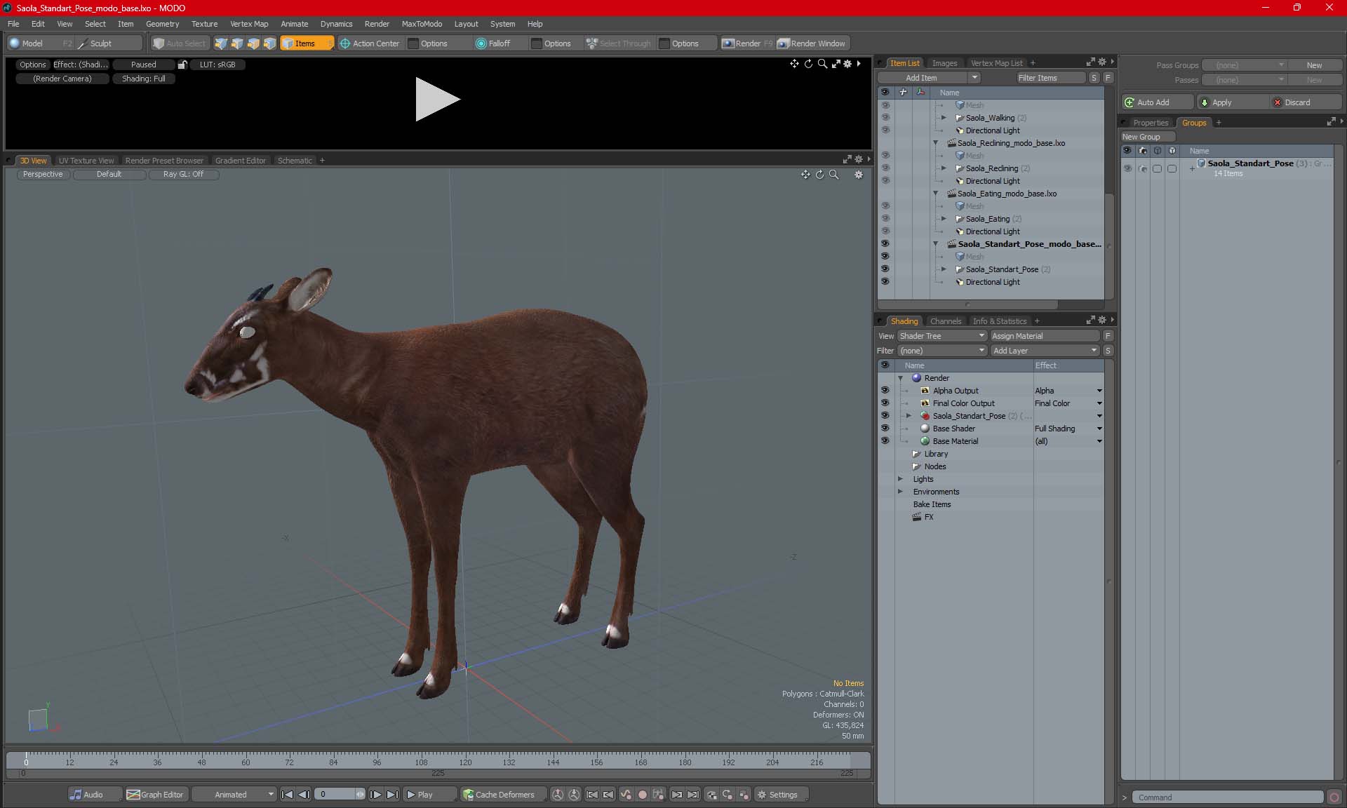Saola Standart Pose 3D model