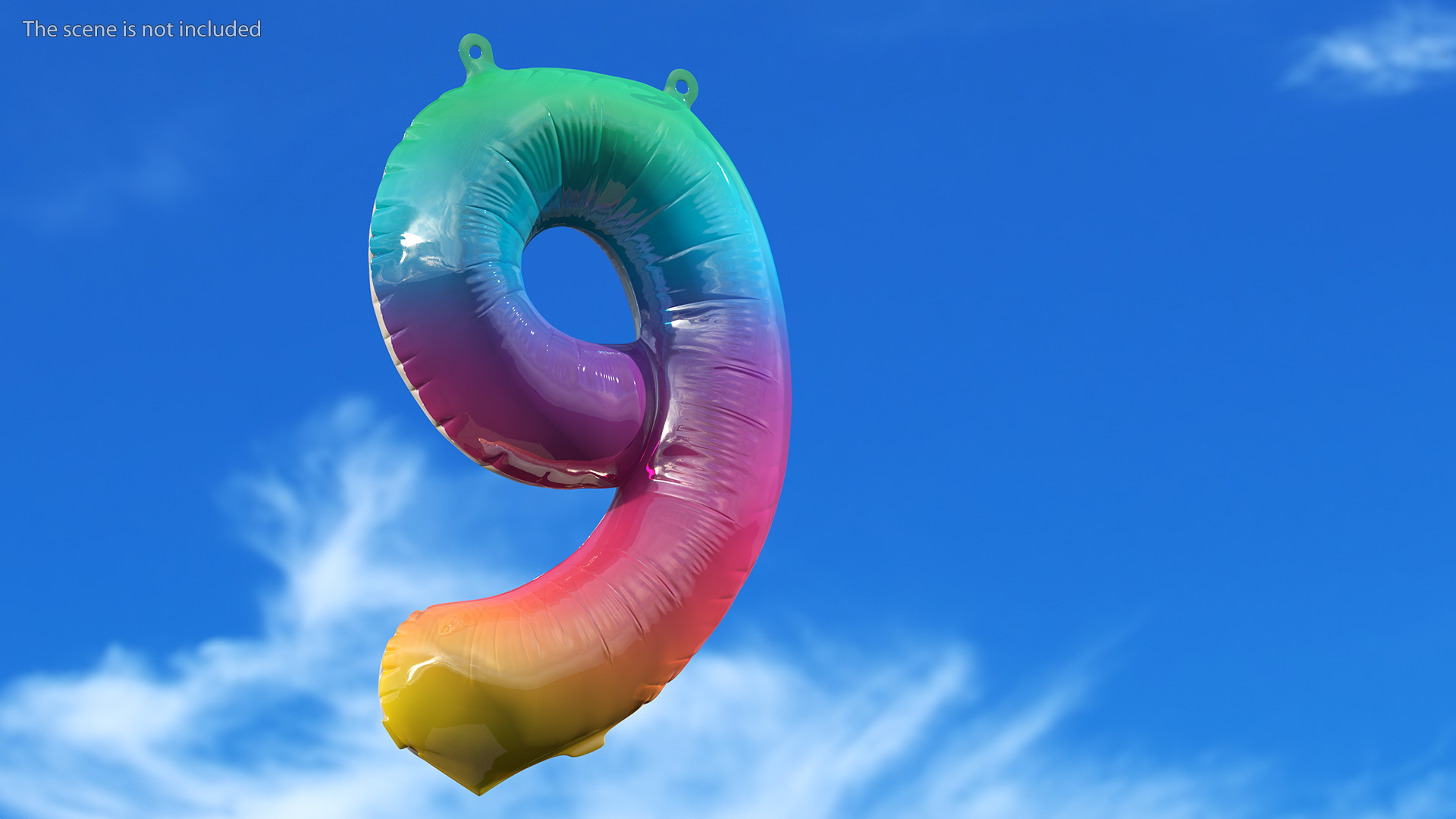 Balloon Numbers Set Rainbow 3D