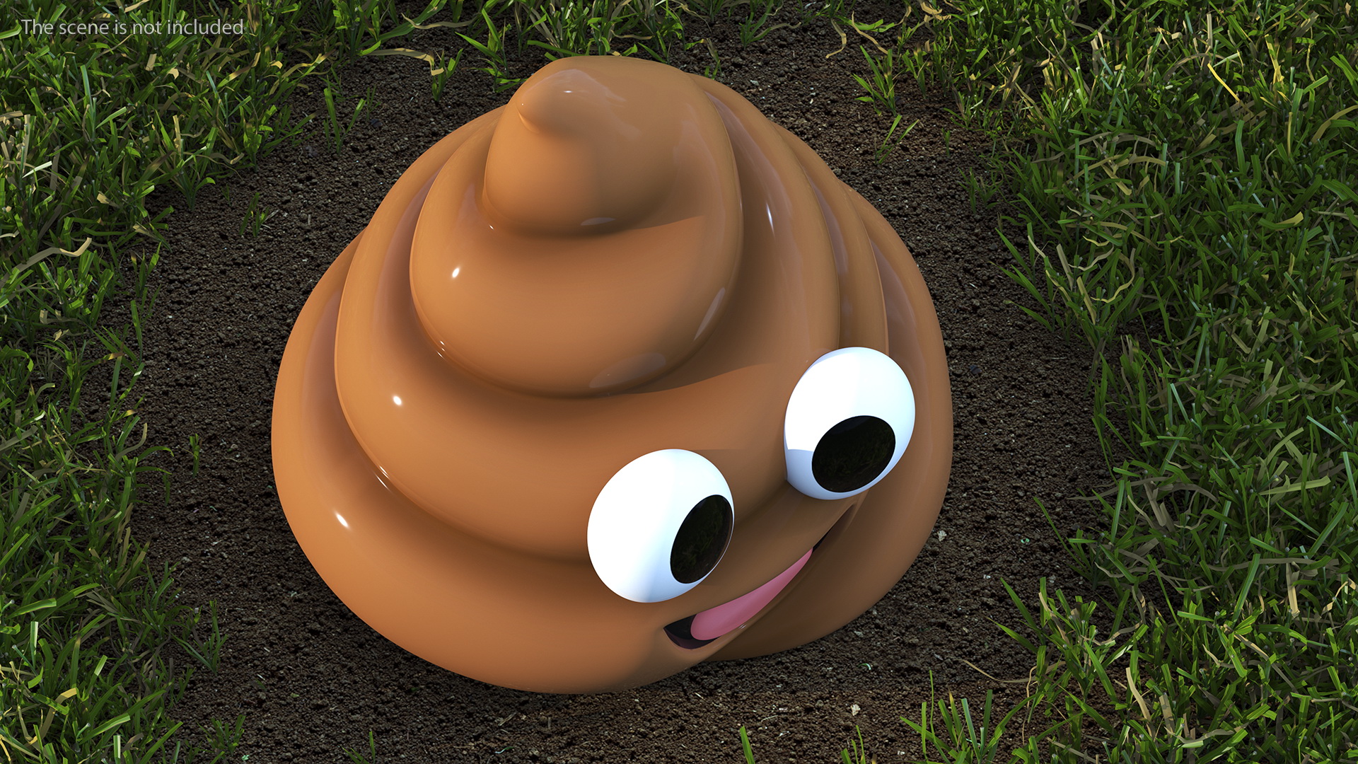 3D model Poop Emoji Smile Big Eyes