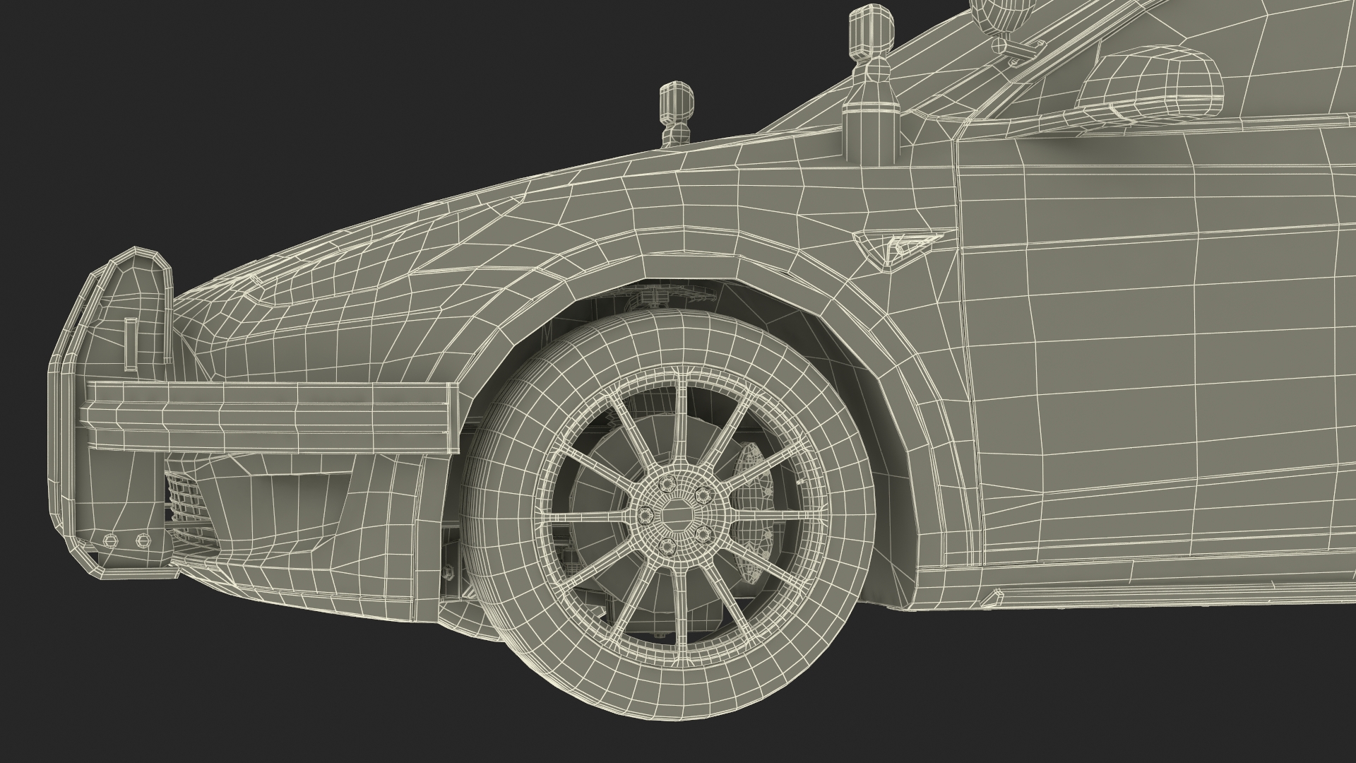 Police Car Tesla Model Y Lights On 3D model