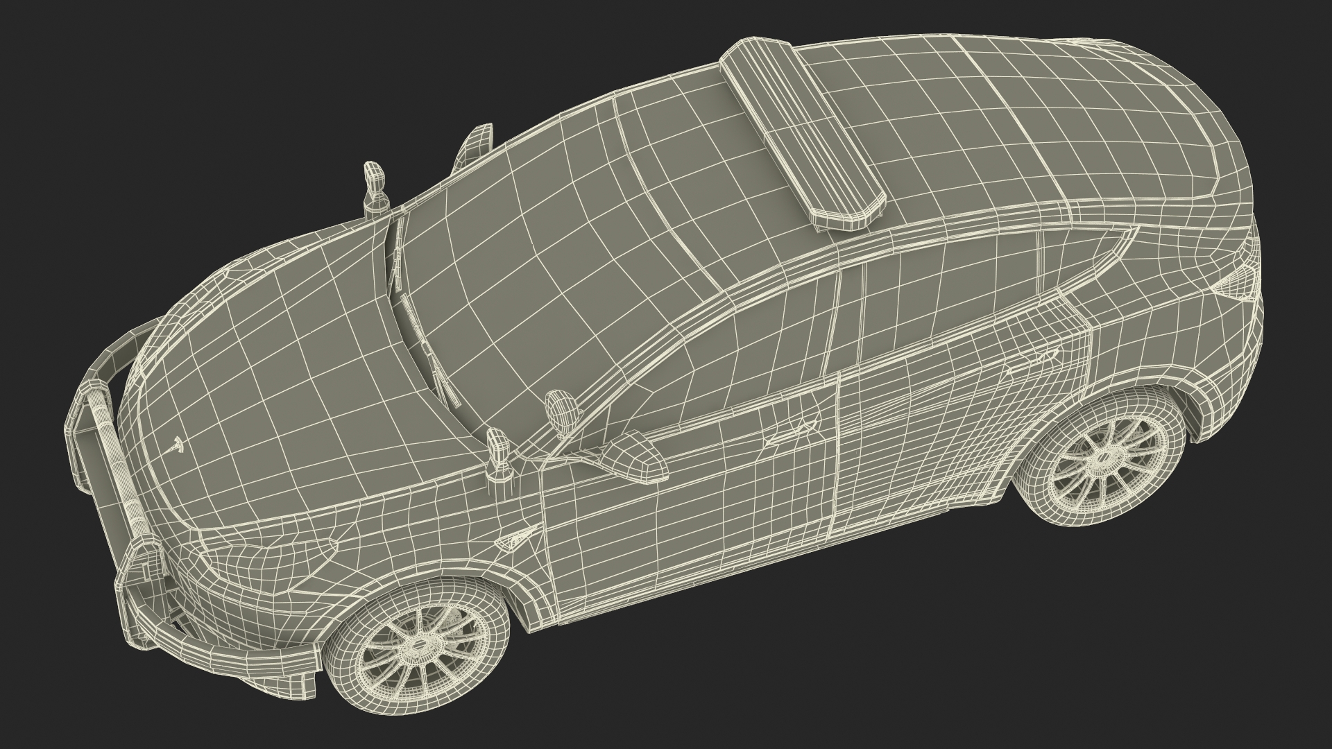 Police Car Tesla Model Y Lights On 3D model
