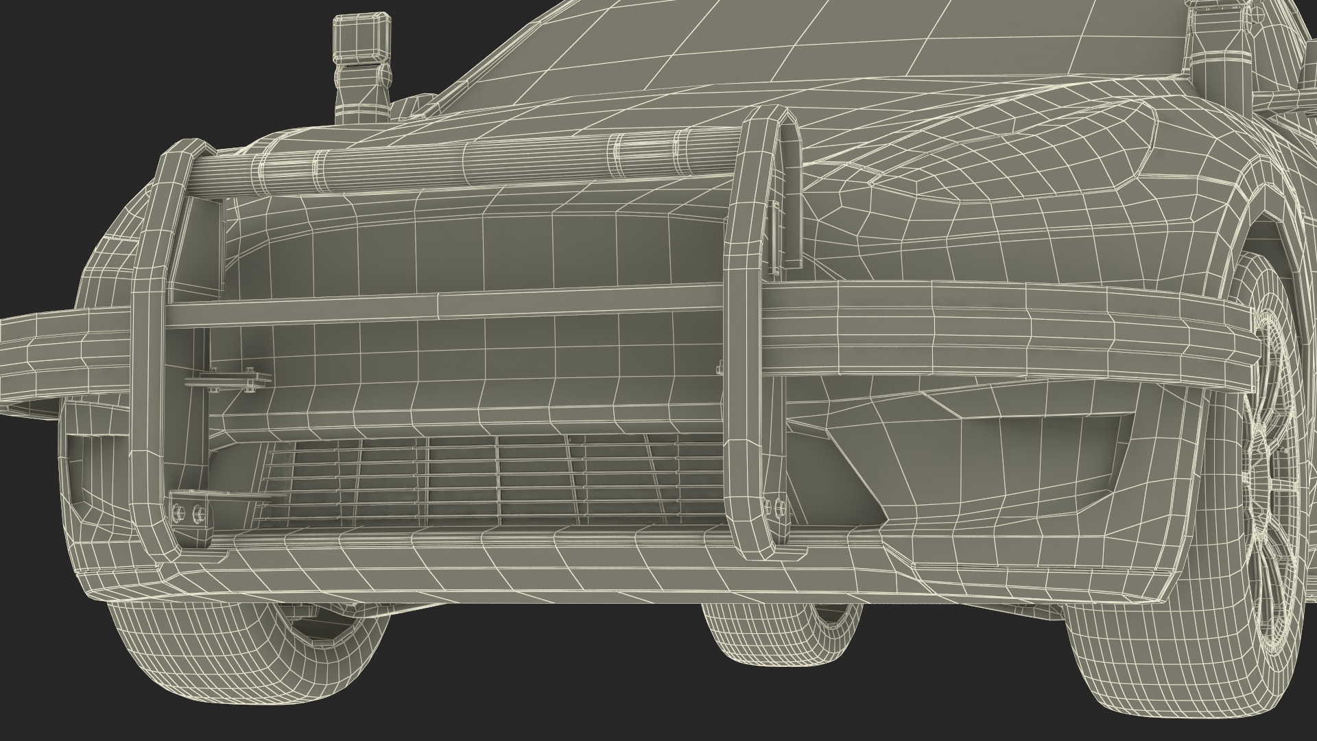 Police Car Tesla Model Y Lights On 3D model