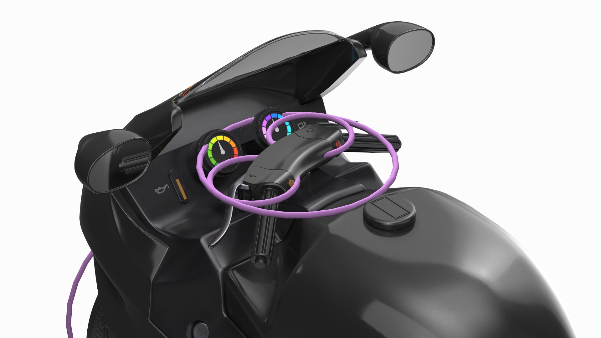 Futuristic Concept Motorcycle Black Rigged 3D