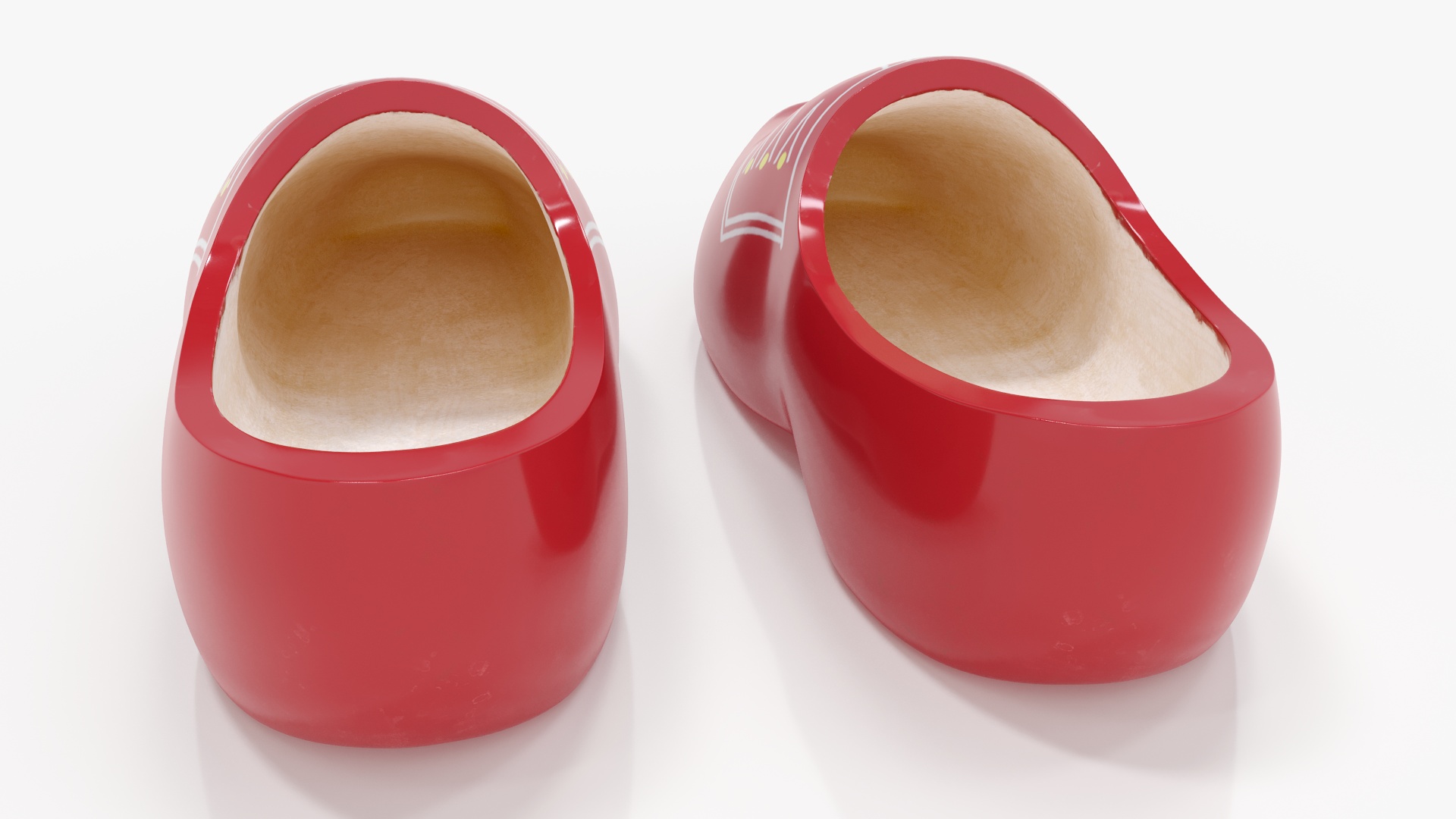 3D Red Dutch Clogs Shoes