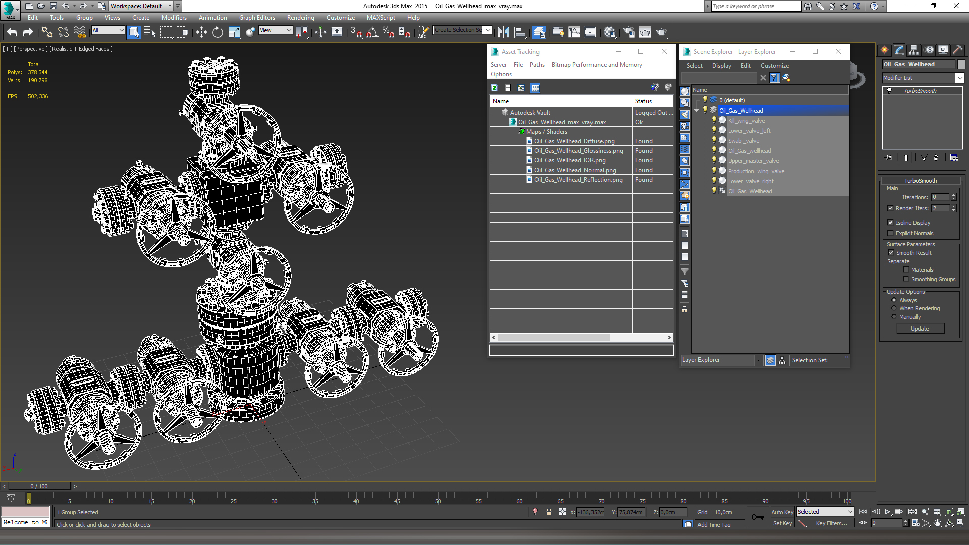 3D Oil Gas Wellhead