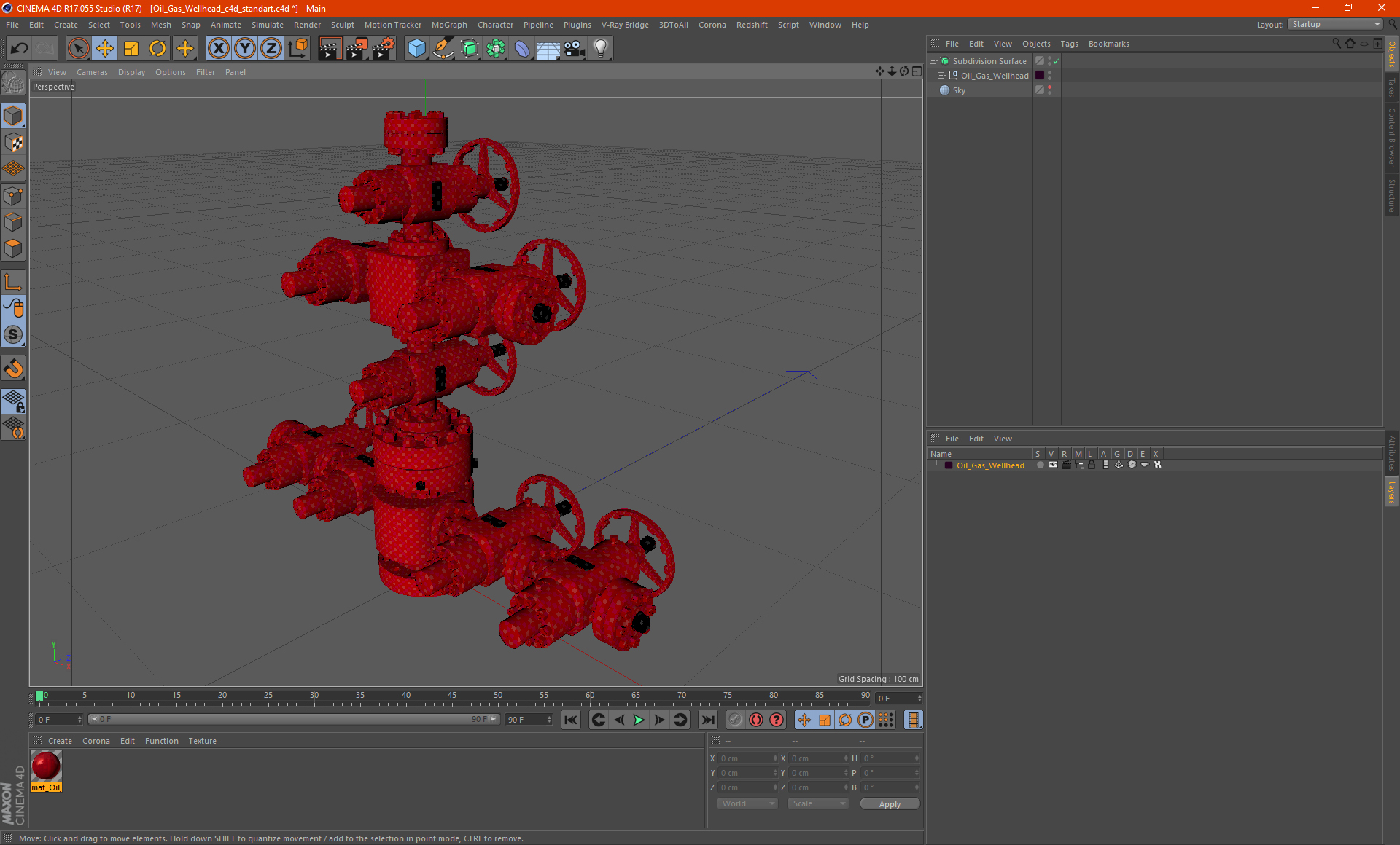 3D Oil Gas Wellhead