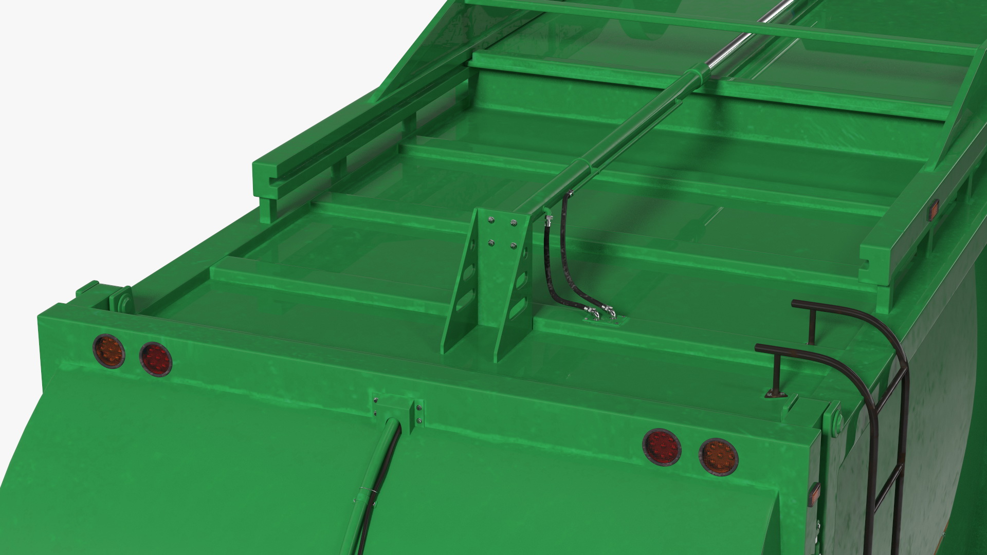 3D model Trash Truck Generic with Dumpster Blue Rigged