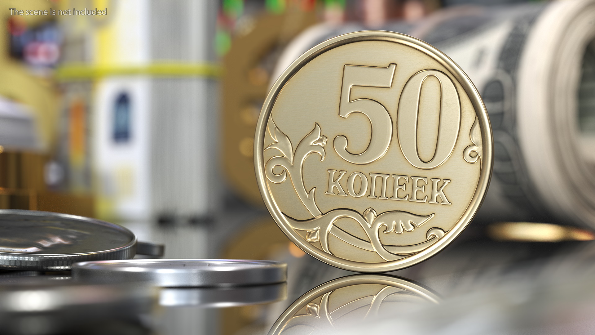 3D Russian 50 Kopek Coin